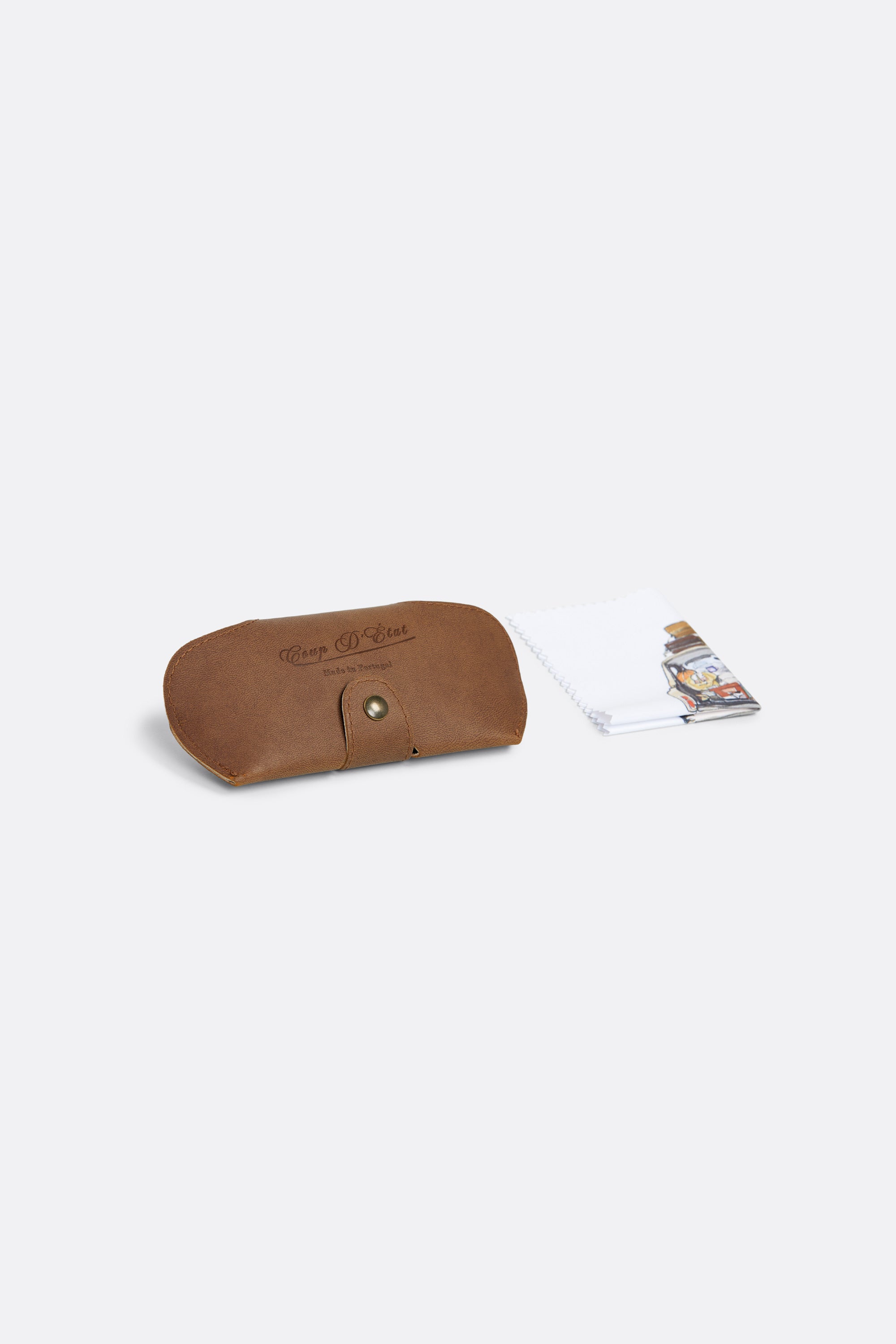 Brown sunglass case in leather - Coup D'État Portugal