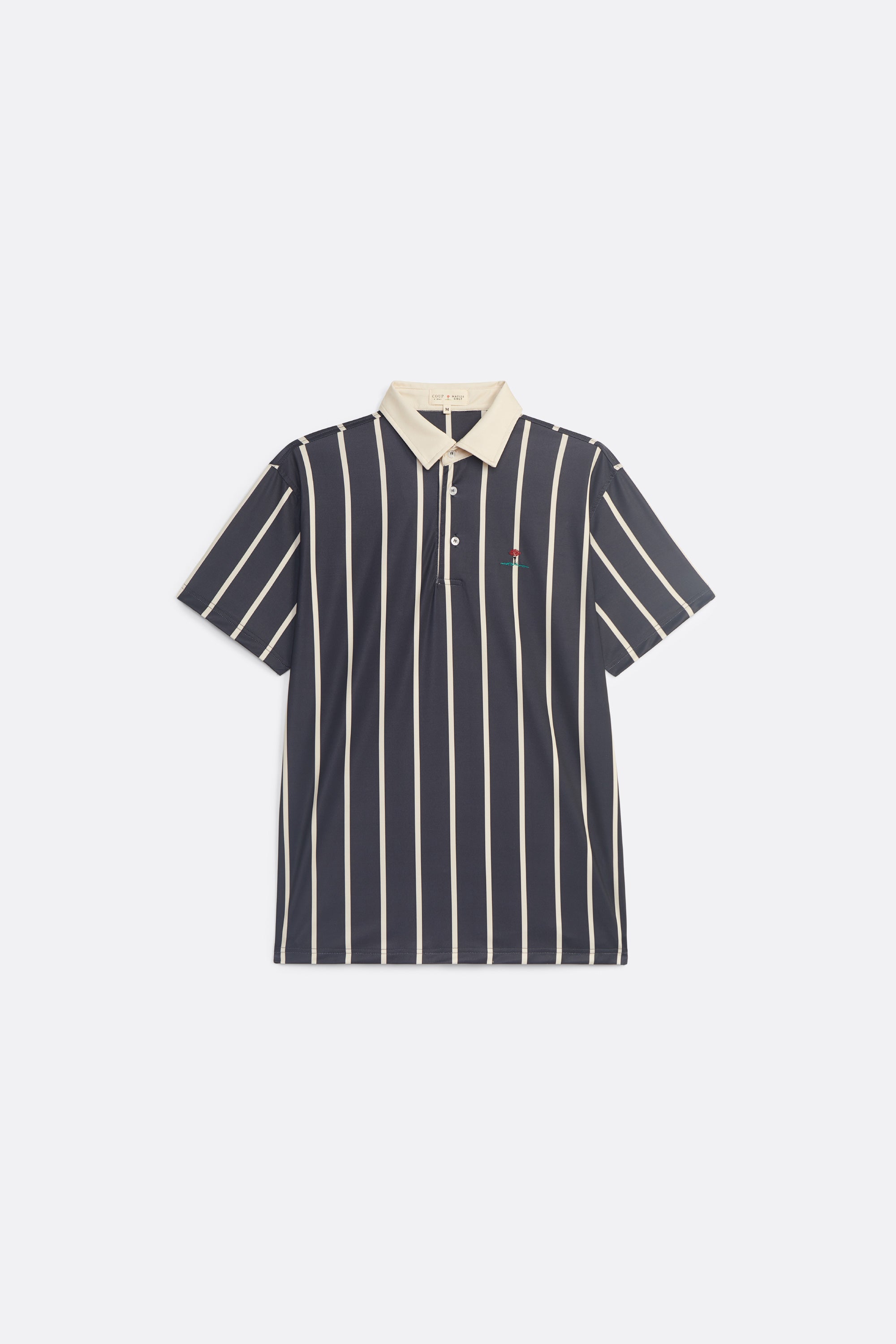 Coastal Striped Polo - Classic Polo Navy - Coup D'État and Matize Golf 