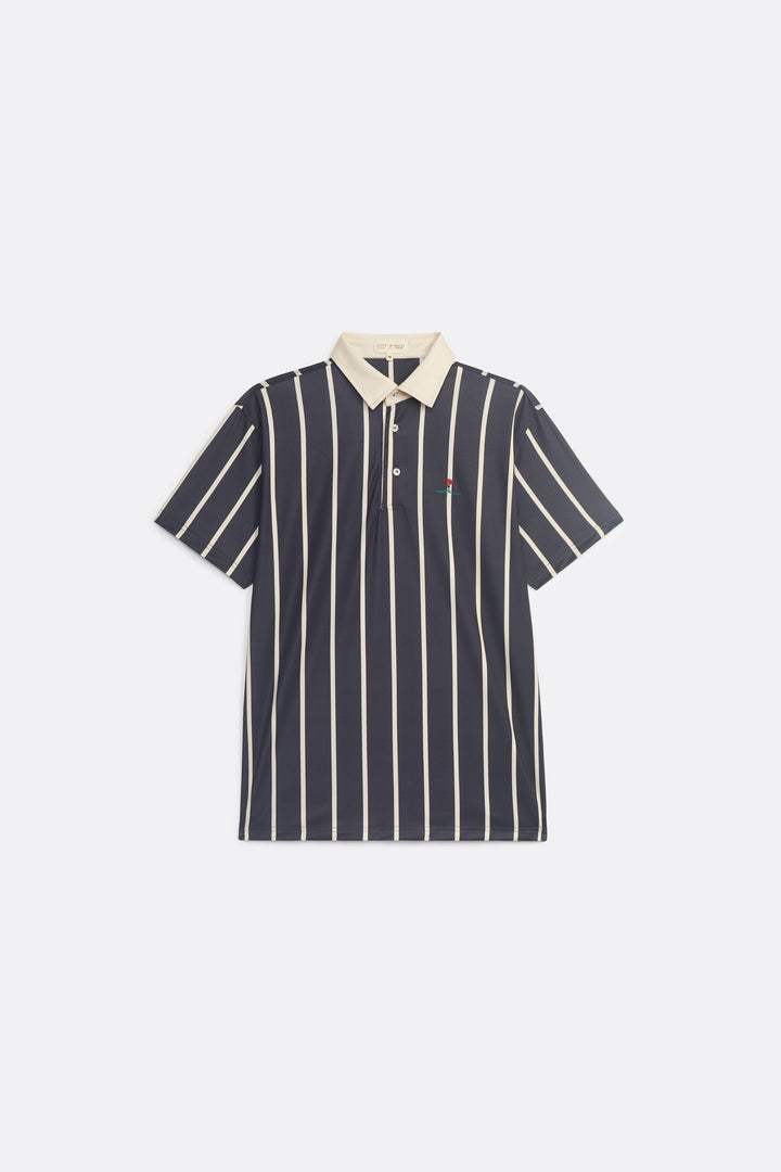 Coastal Striped Polo - Classic Polo Navy - Coup D'État and Matize Golf 