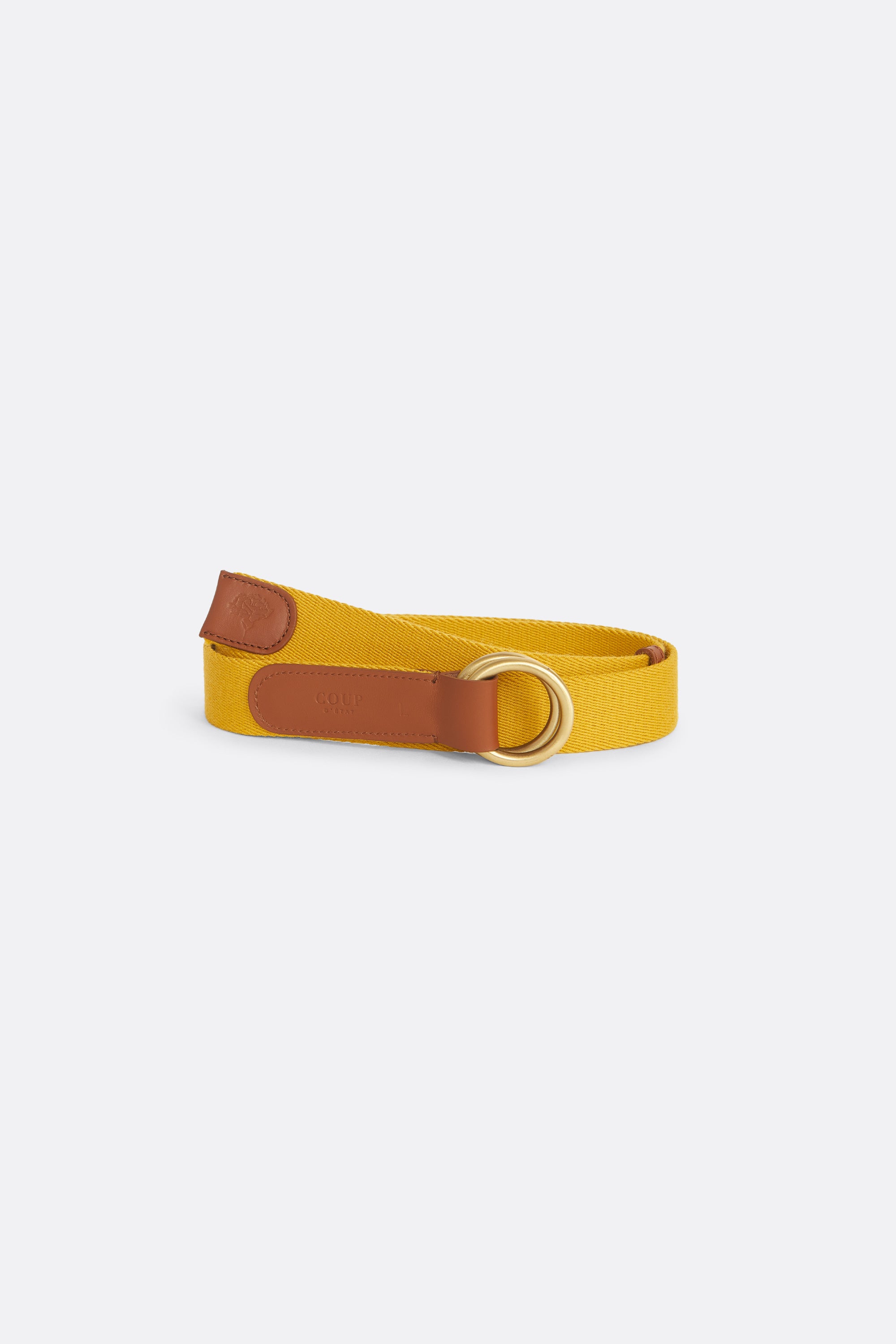 Canva Belt in Yellow - Canva and Leather - Coup D'État Portugal