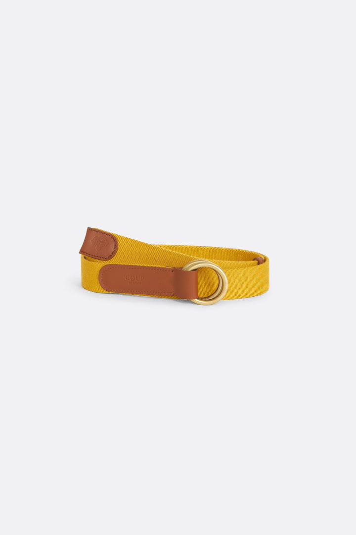 Canva Belt in Yellow - Canva and Leather - Coup D'État Portugal