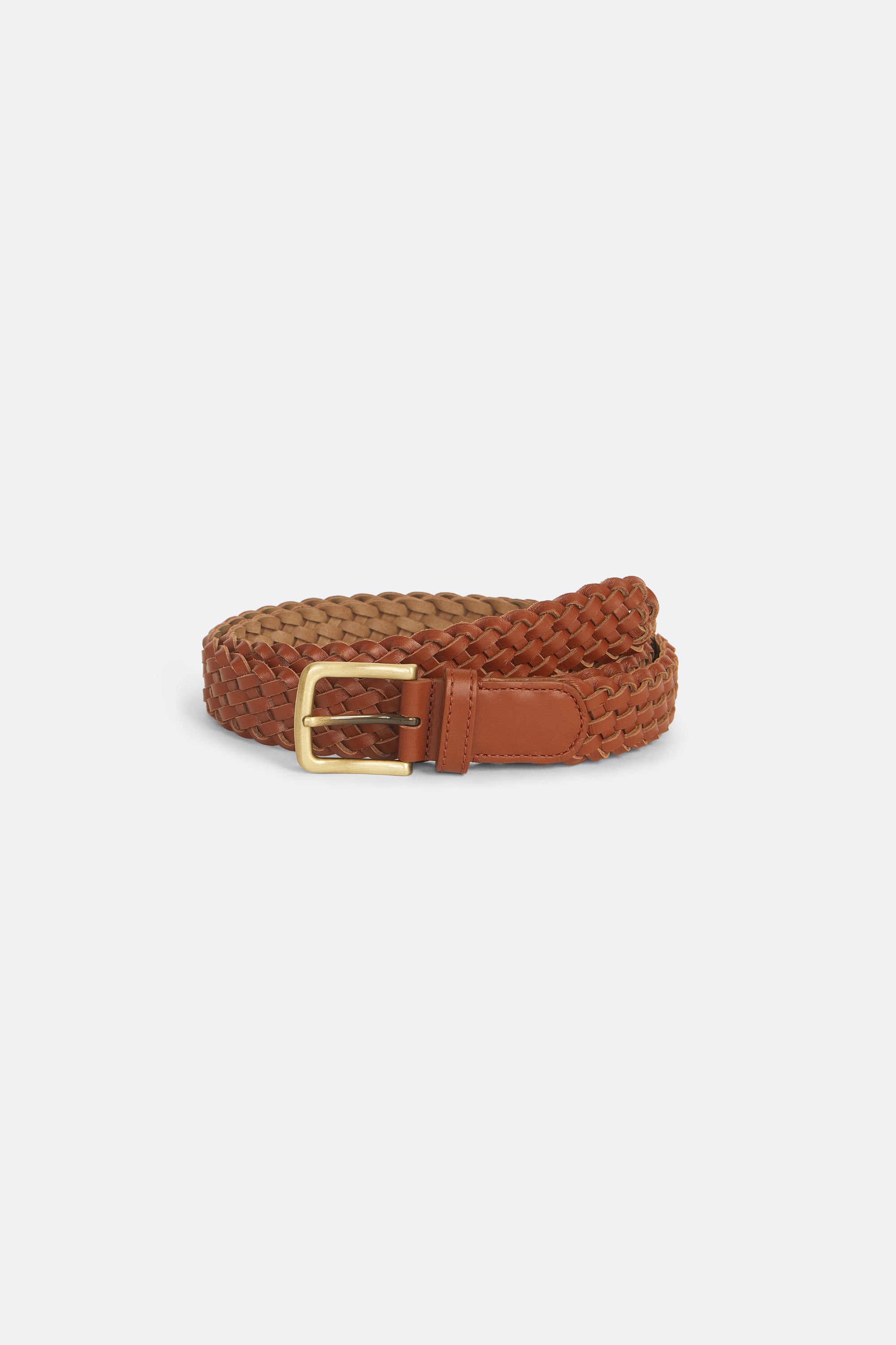 Braided Belt in Camel - Handcrafted Leather - Coup D'État Portugal