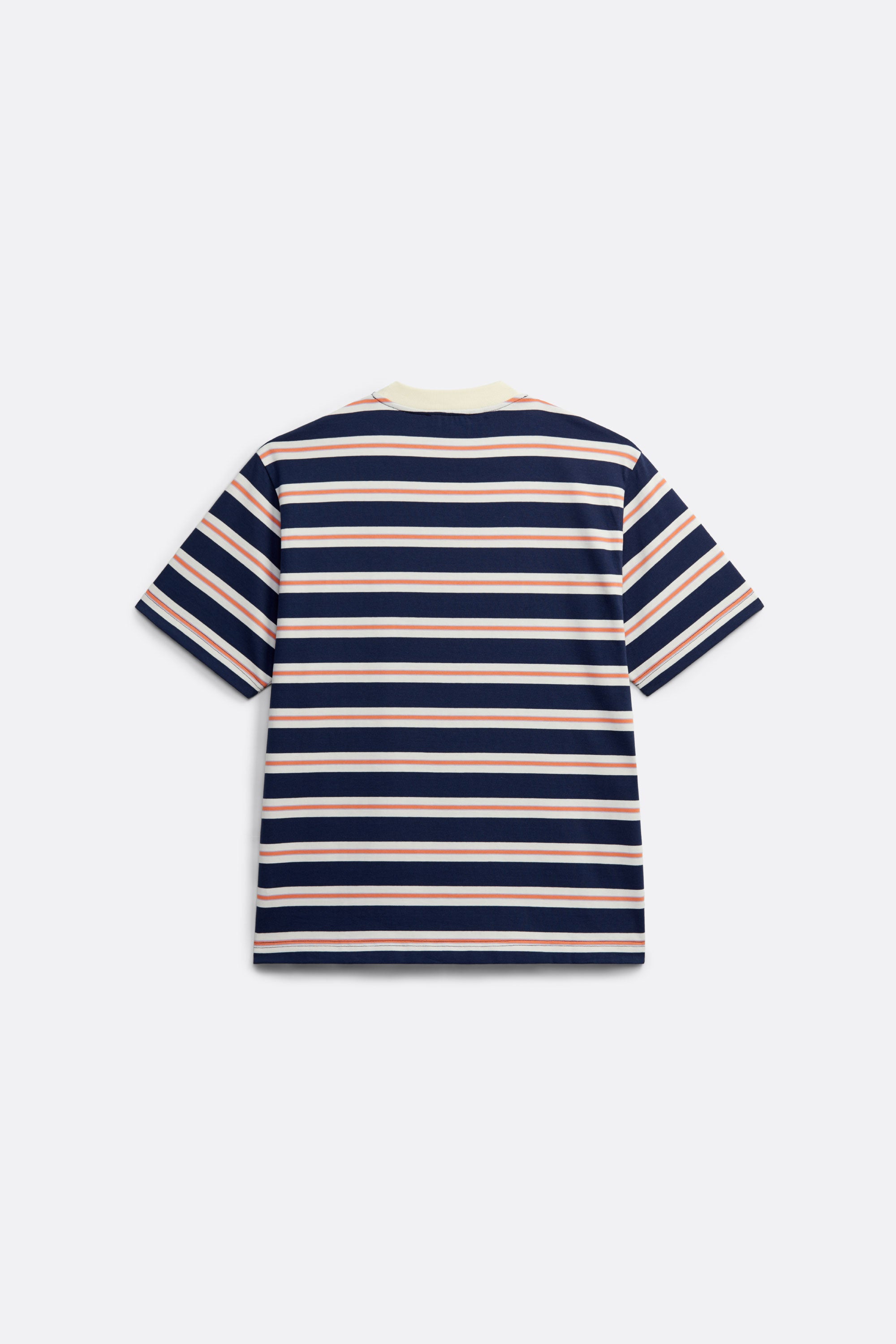 Striped T-Shirt in Navy Blue - Front print - Coup D'État Portugal