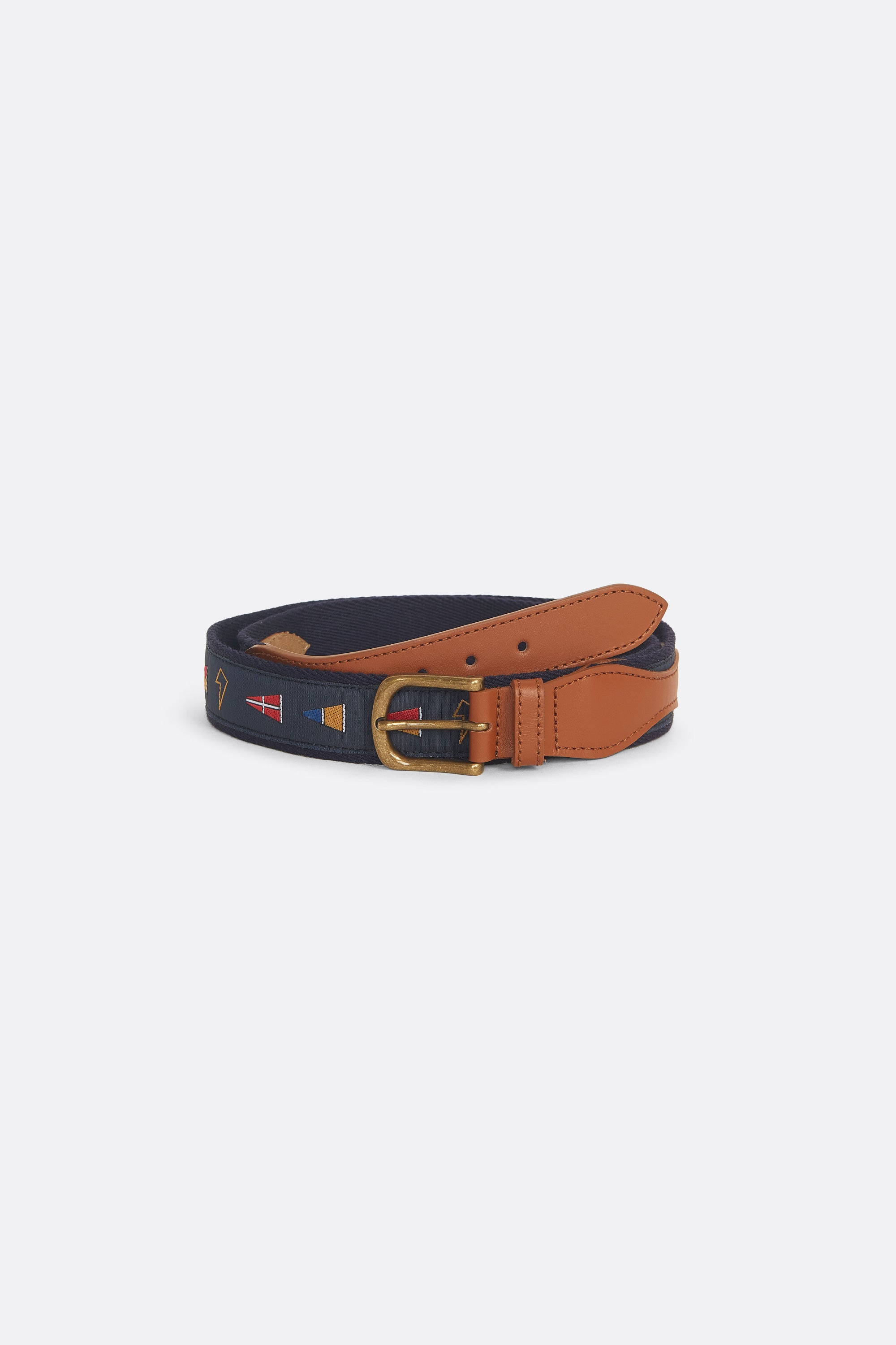 Classic Belt in Dark Blue Canva and Leather - Handcrafted - Coup D'État Portugal