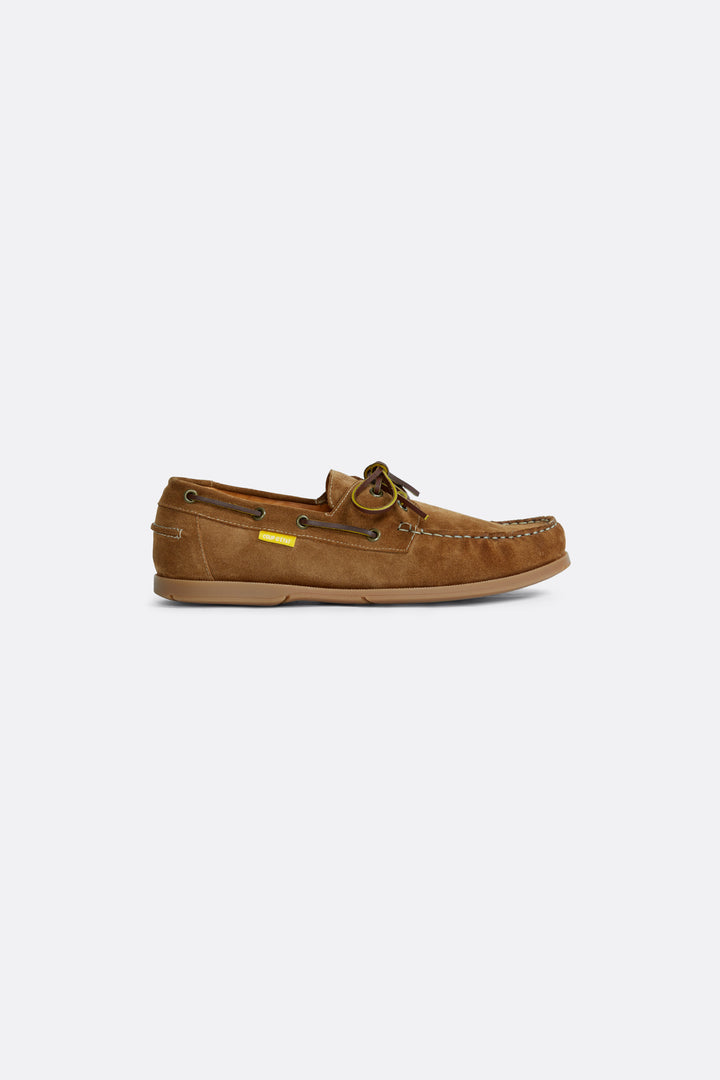 Summer boat shoes in Camel Suede - Handcrafted Leather - Coup D'État Portugal