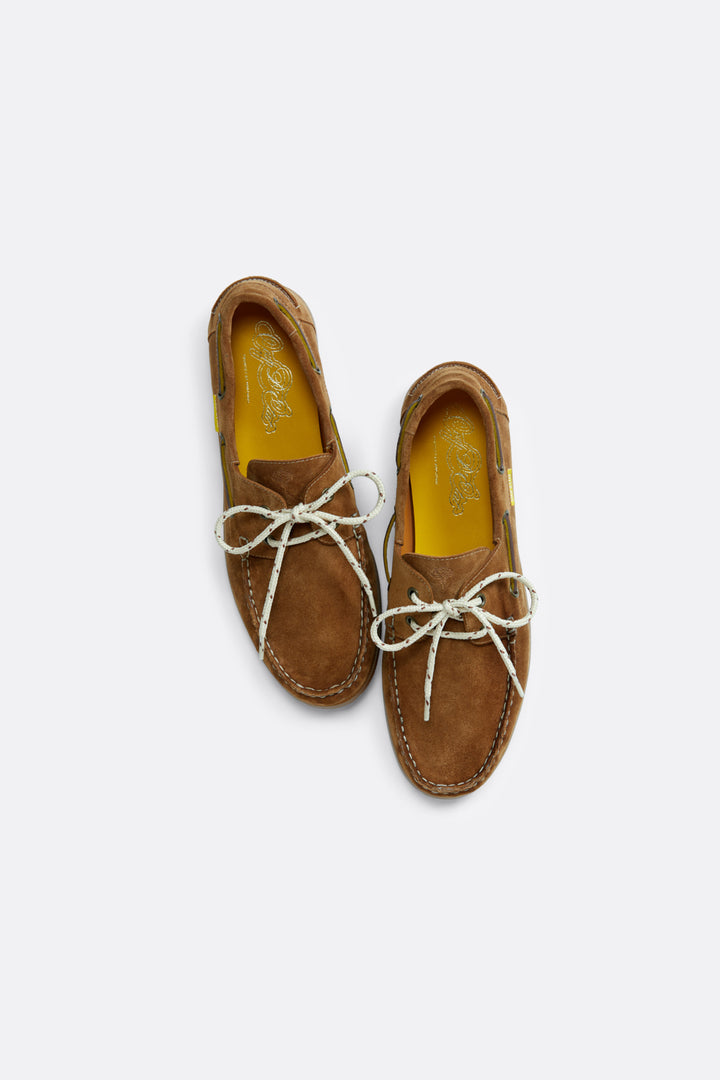 Summer boat shoes in Camel Suede - Handcrafted Leather - Coup D'État Portugal