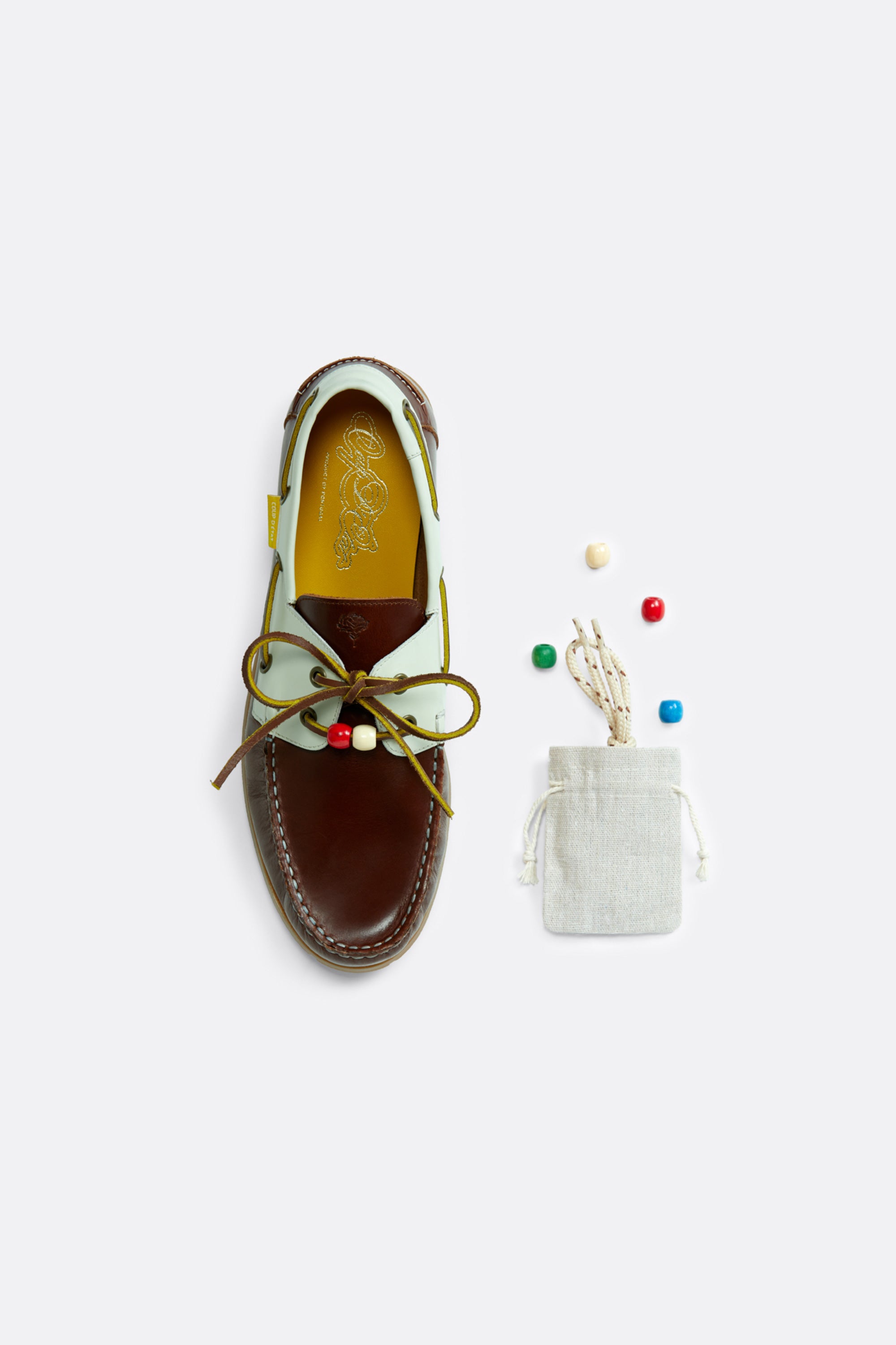 Summer boat shoes in Brown and White - Handcrafted Leather - Coup D'État Portugal