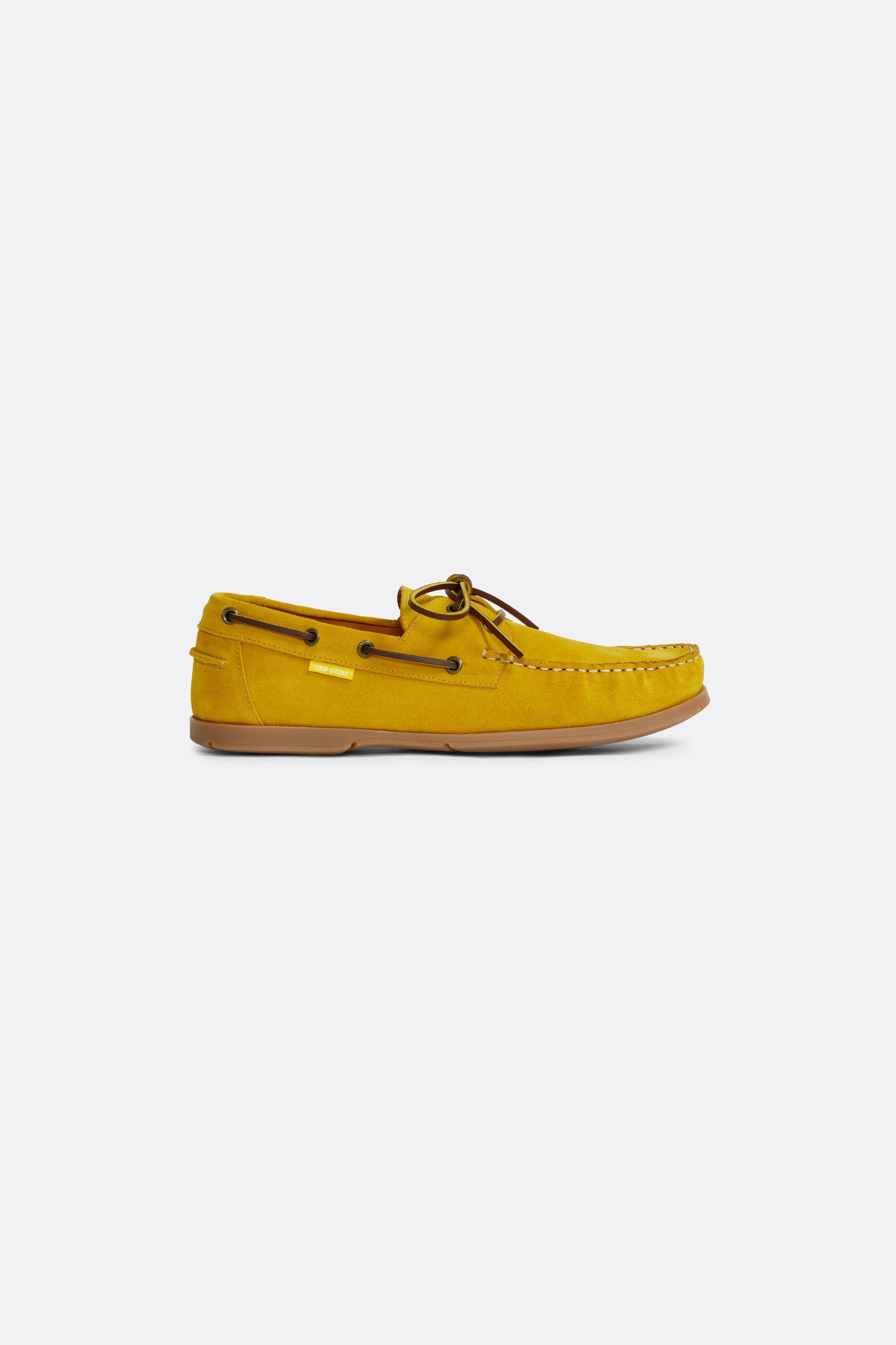Summer boat shoes in Yellow Suede - Handcrafted Leather - Coup D'État Portugal