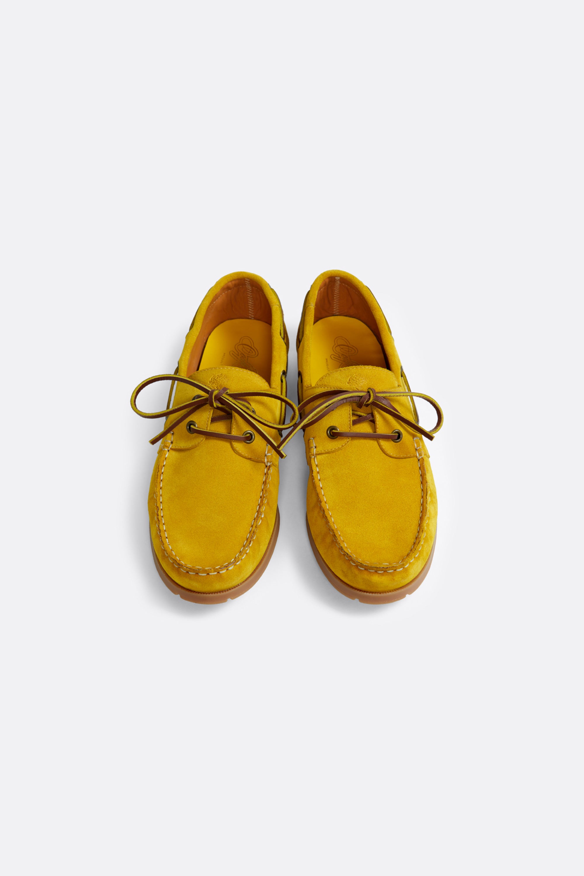 Summer boat shoes in Yellow Suede - Handcrafted Leather - Coup D'État Portugal