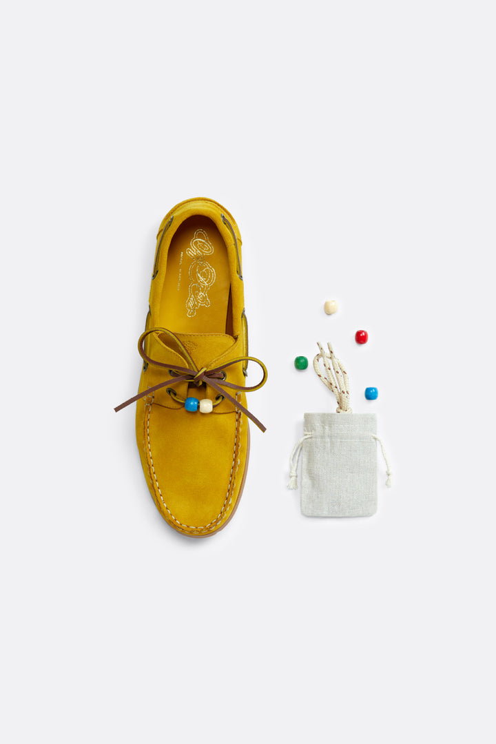 Summer boat shoes in Yellow Suede - Handcrafted Leather - Coup D'État Portugal