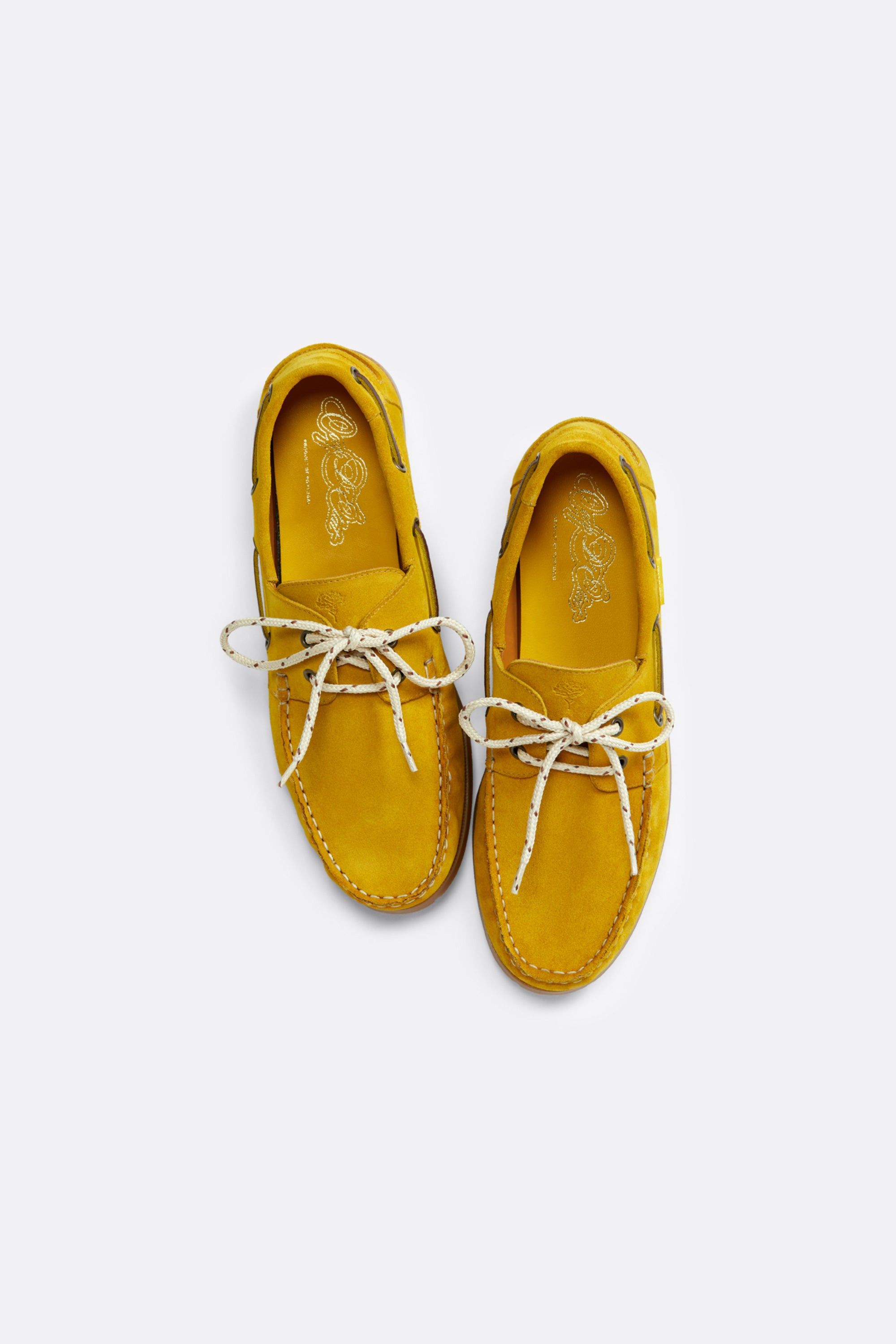 Summer boat shoes in Yellow Suede - Handcrafted Leather - Coup D'État Portugal
