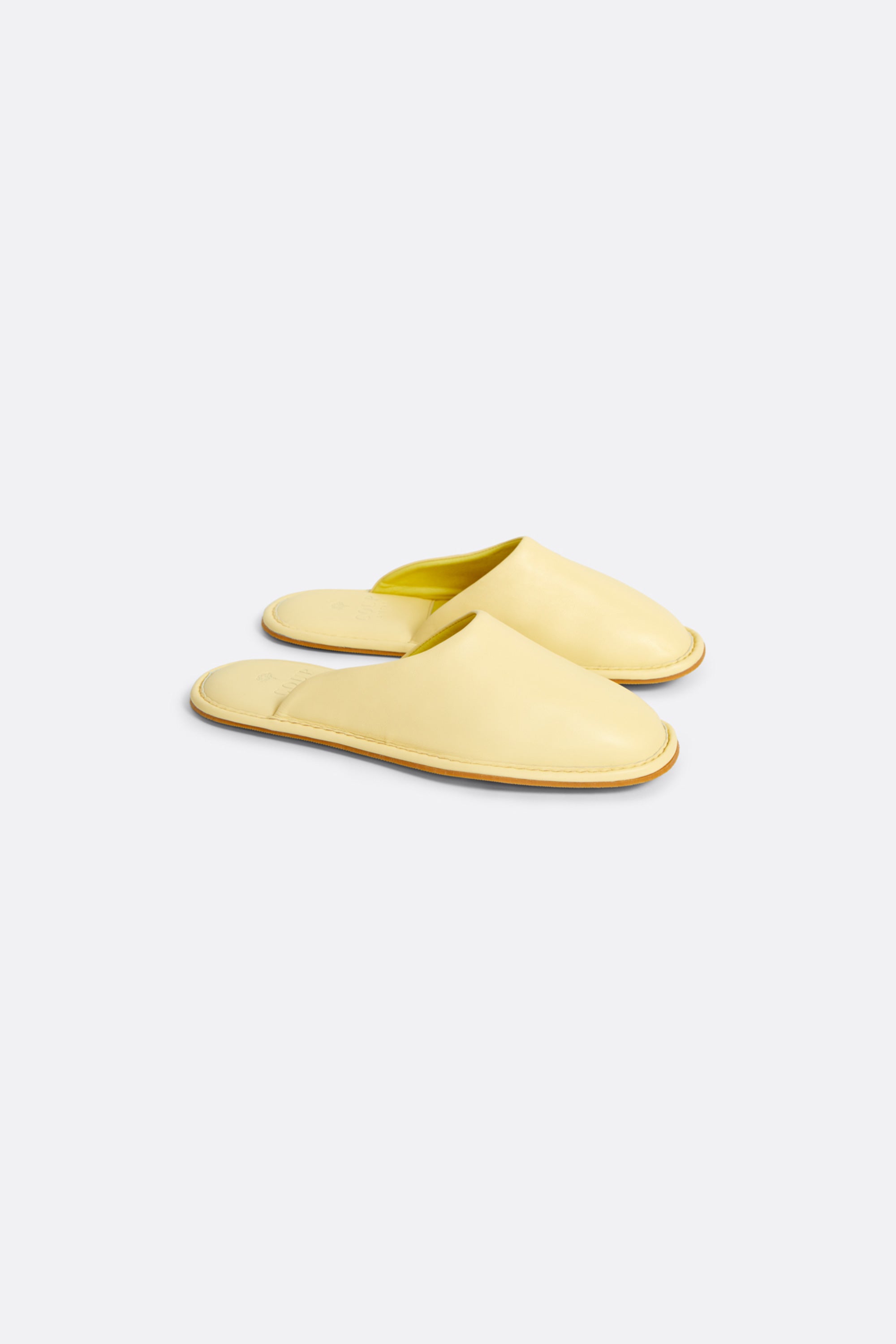 Bedroom Slippers in Yellow - Handcrafted Leather - Coup D'État Portugal