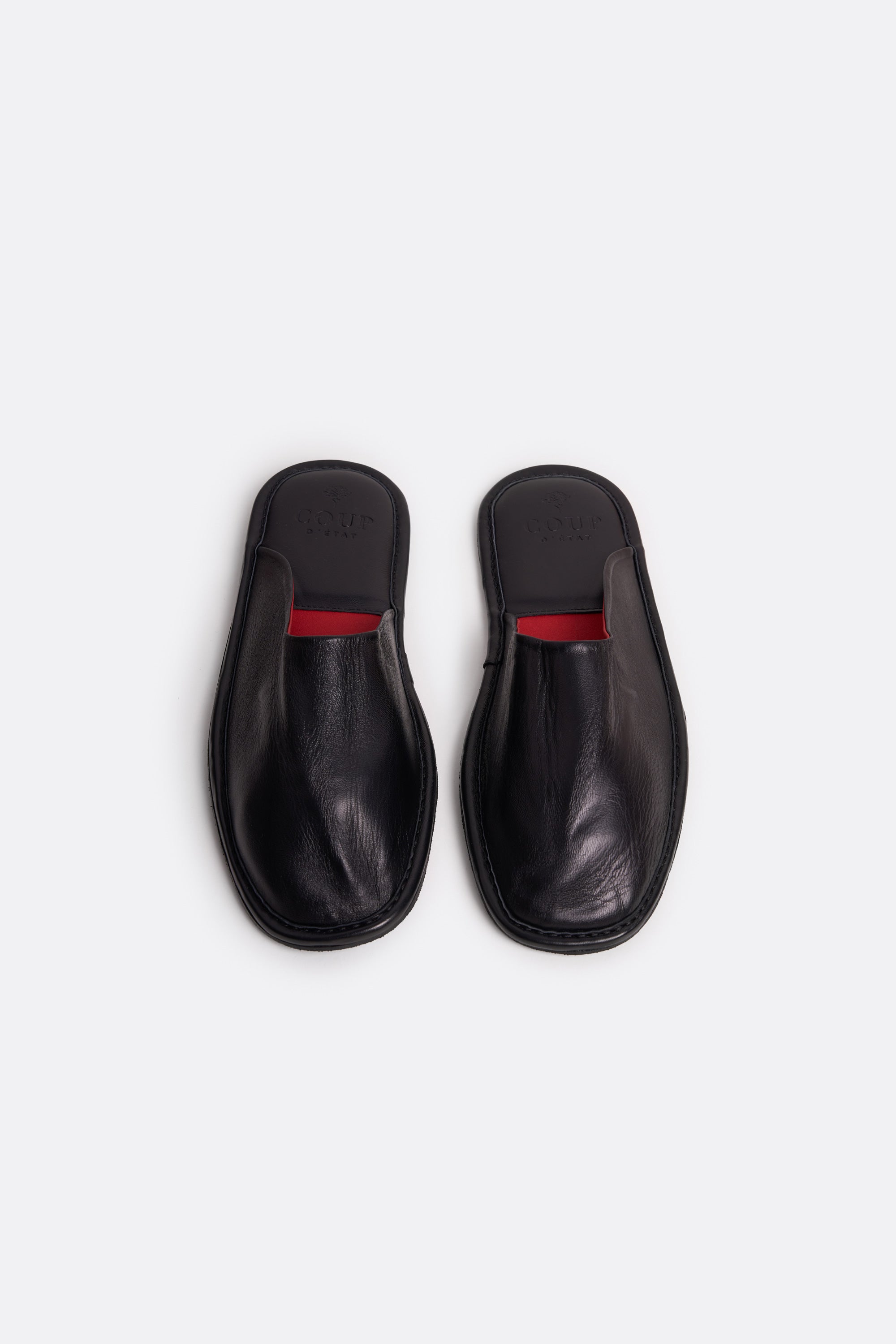 Bedroom Slippers in Black - Handcrafted Leather - Coup D'État Portugal
