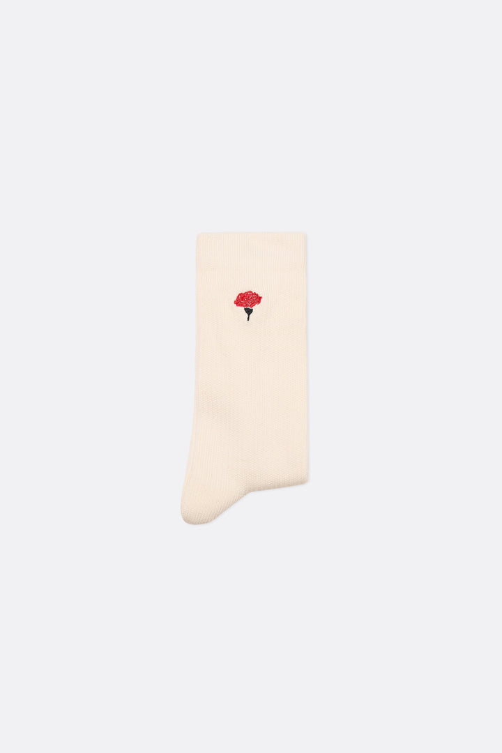 Coup Socks in Off-White - Embroidered - Coup D'État Portugal