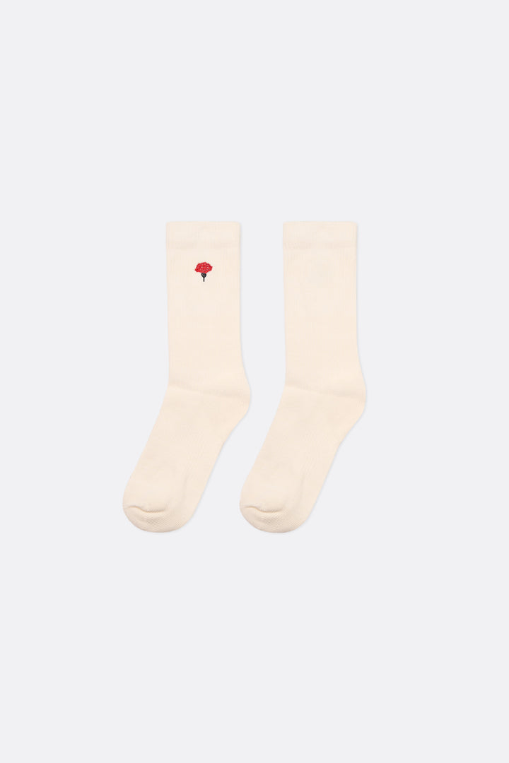 Coup Socks in Off-White - Embroidered - Coup D'État Portugal
