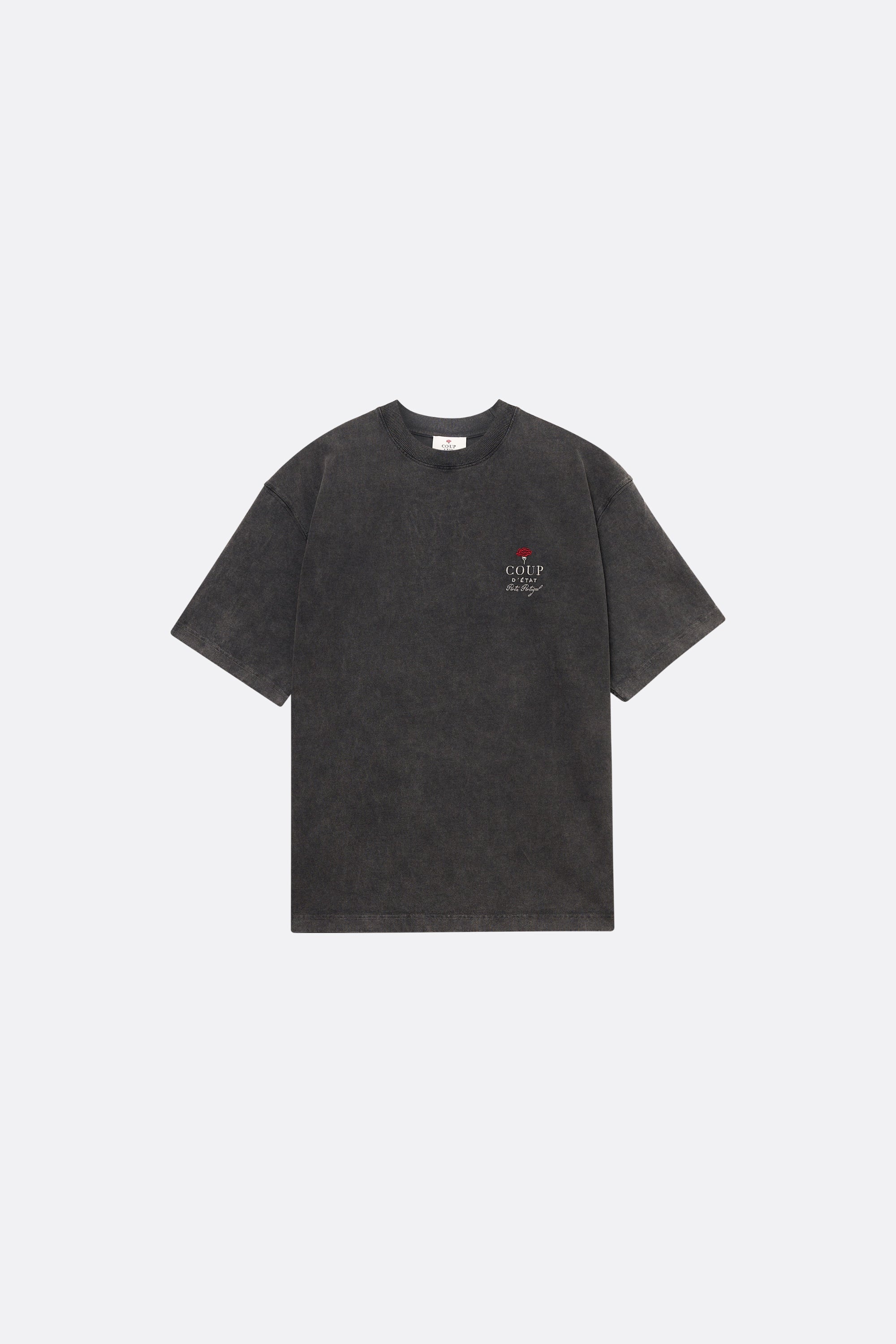 Logo T-shirt in washed Black - Cotton Oversize - Coup D'État Portugal