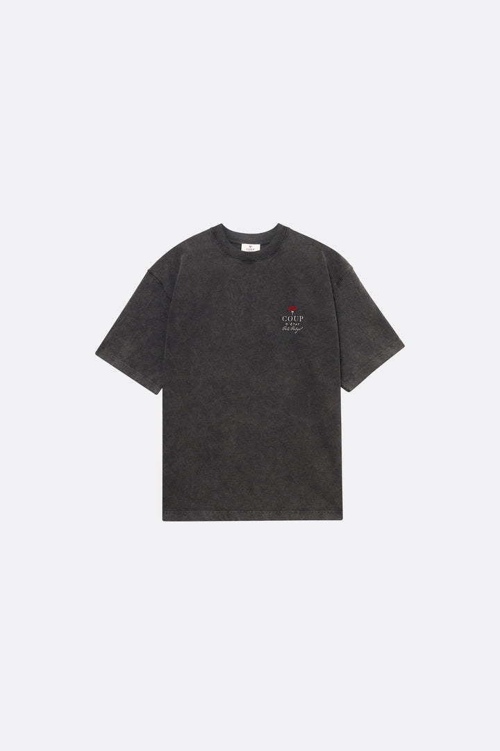 Logo T-shirt in washed Black - Cotton Oversize - Coup D'État Portugal