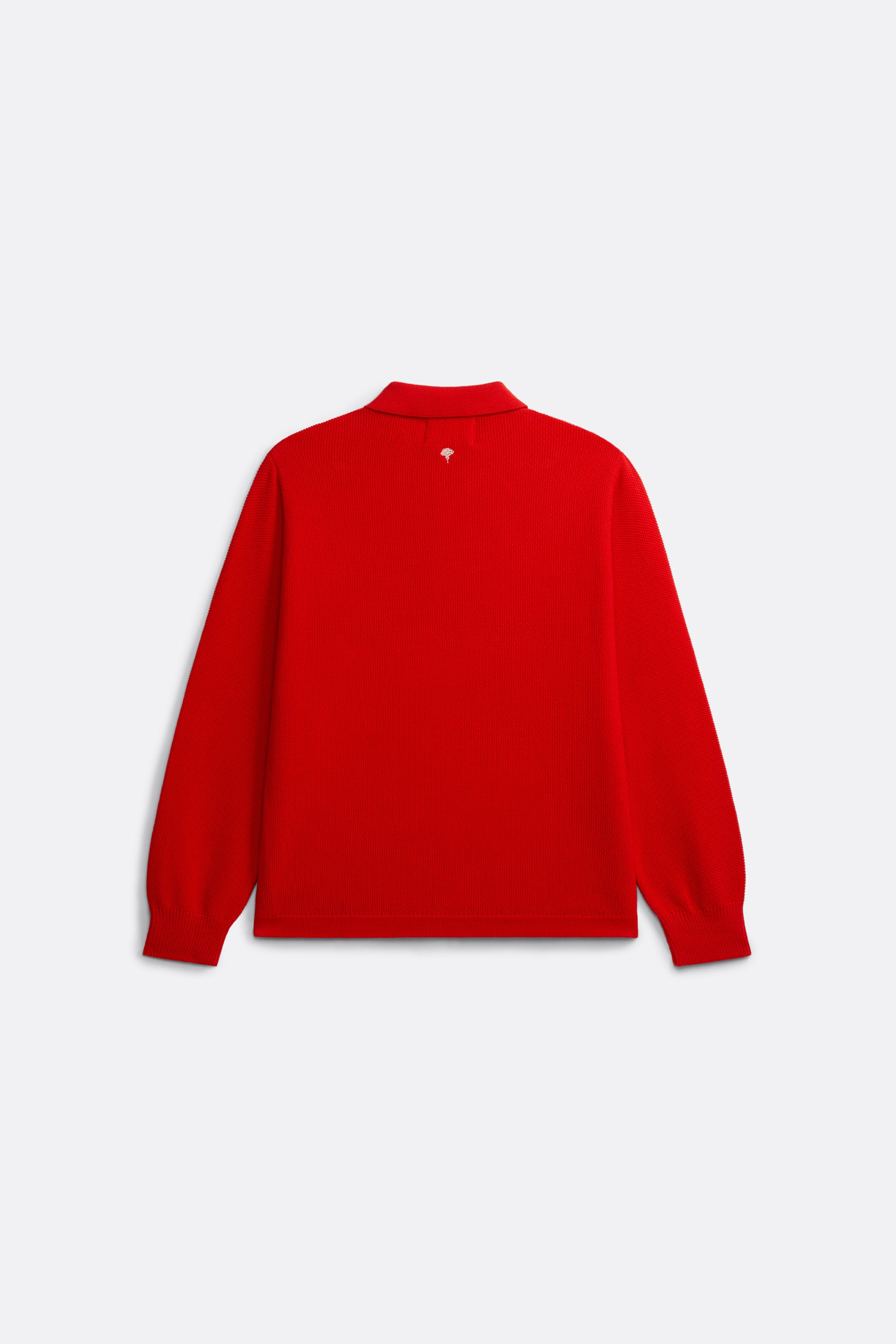 Knitted long sleeve Shirt in Red - Front embroidery in off-white - Coup D'État Portugal