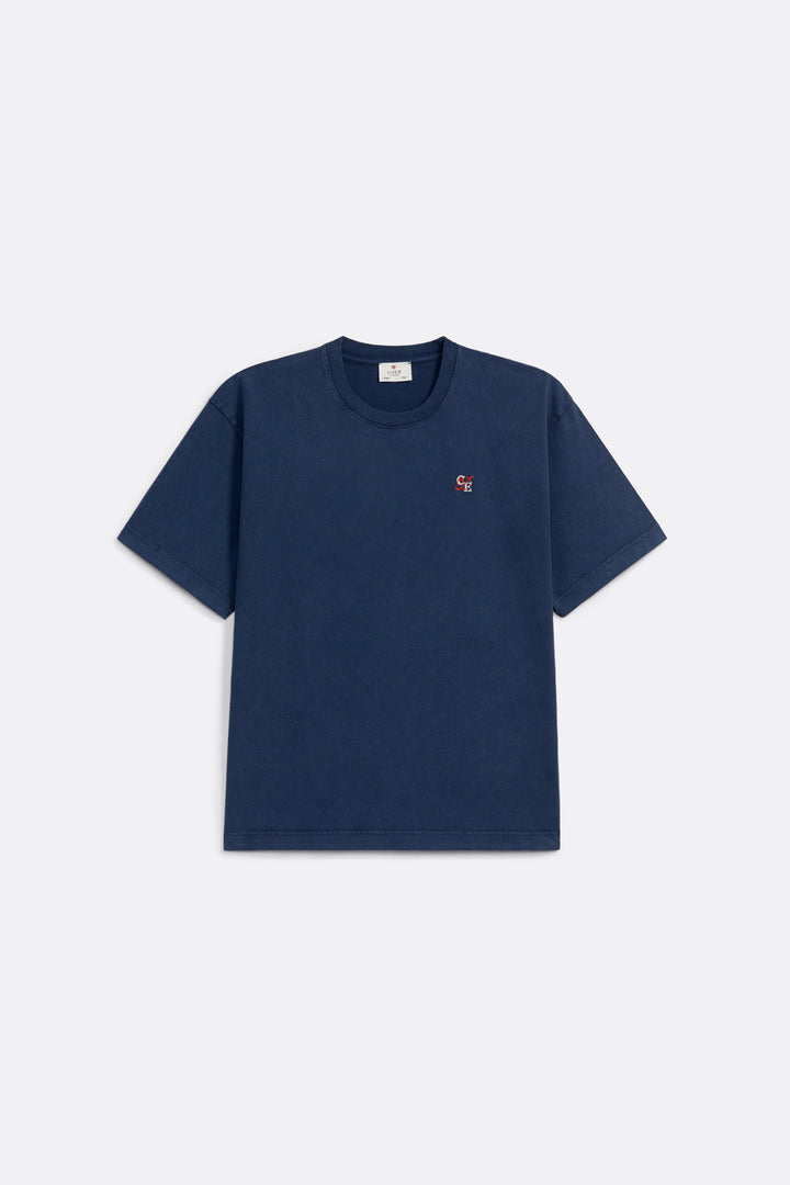 Sailing Rope Tee in Nacy - Back embroidery in Orange - Coup D'État Portugal