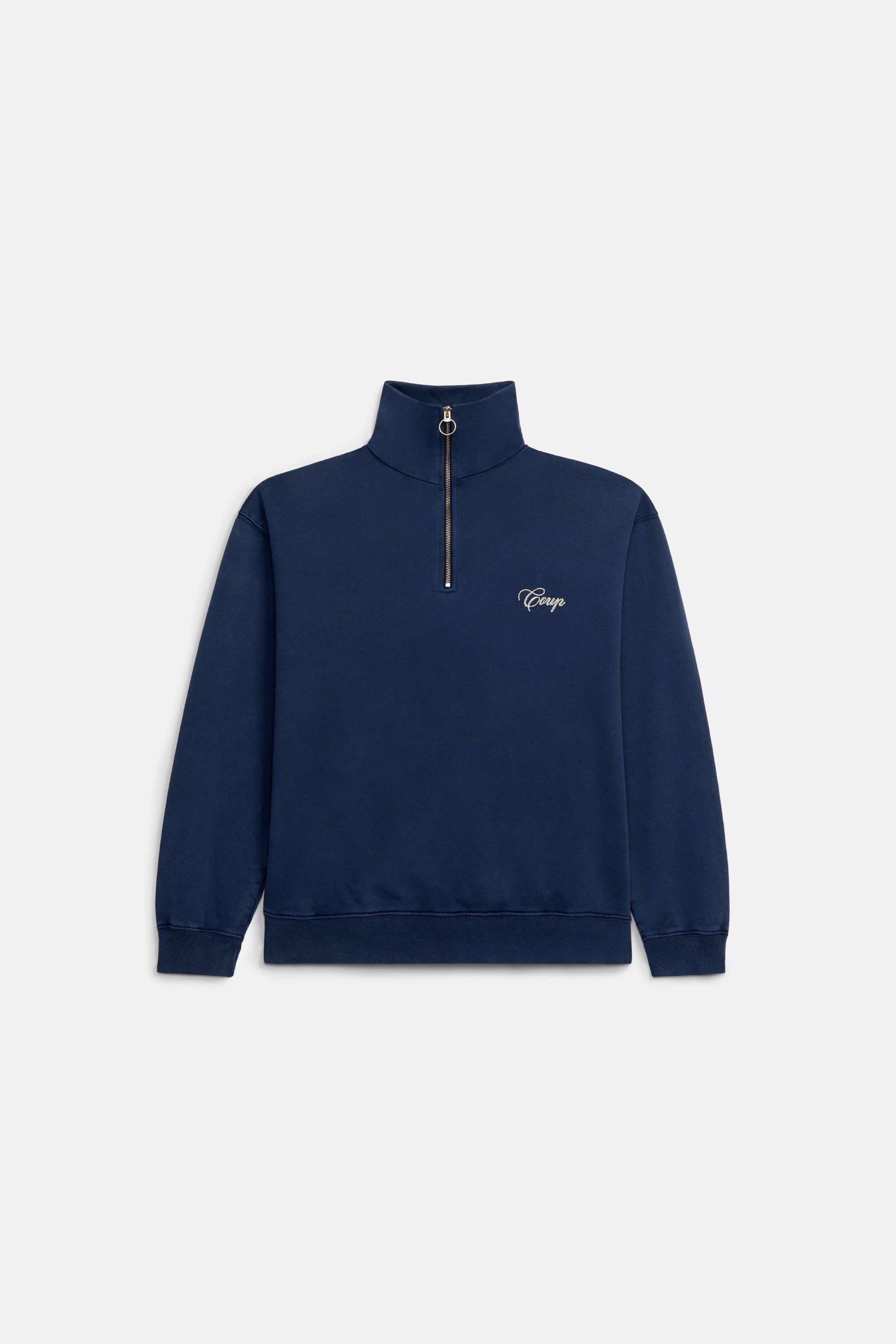 Logo Zip Sweater Navy Blue