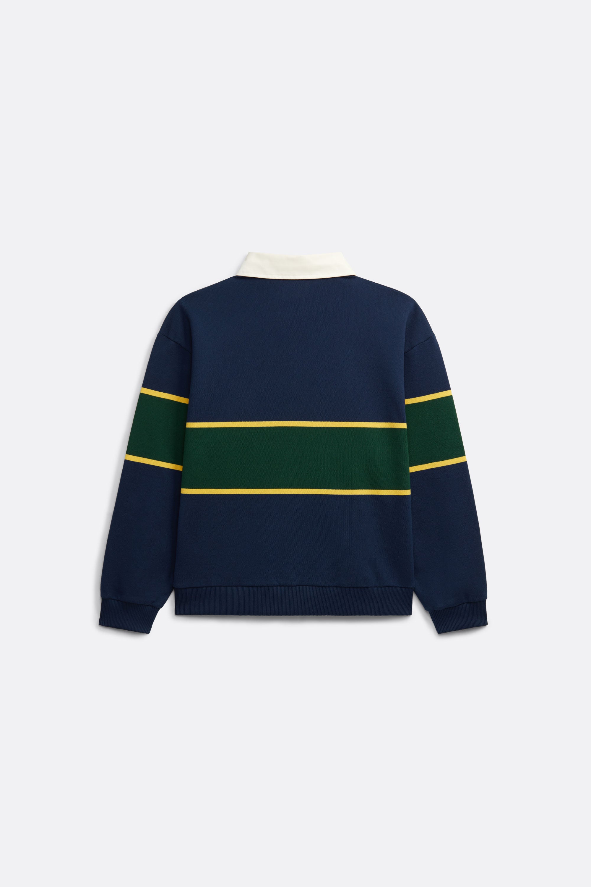 Rugby Polo in Navy with Green stripe - Front print - Coup D'État Portugal