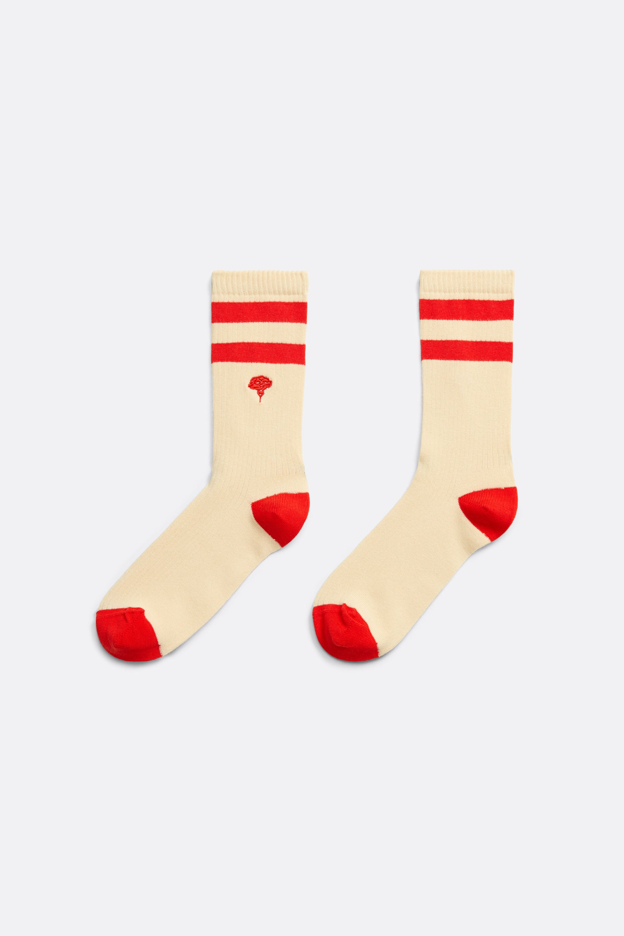 Sporty Socks with Red stripes - handcrafted - Coup D'État Portugal