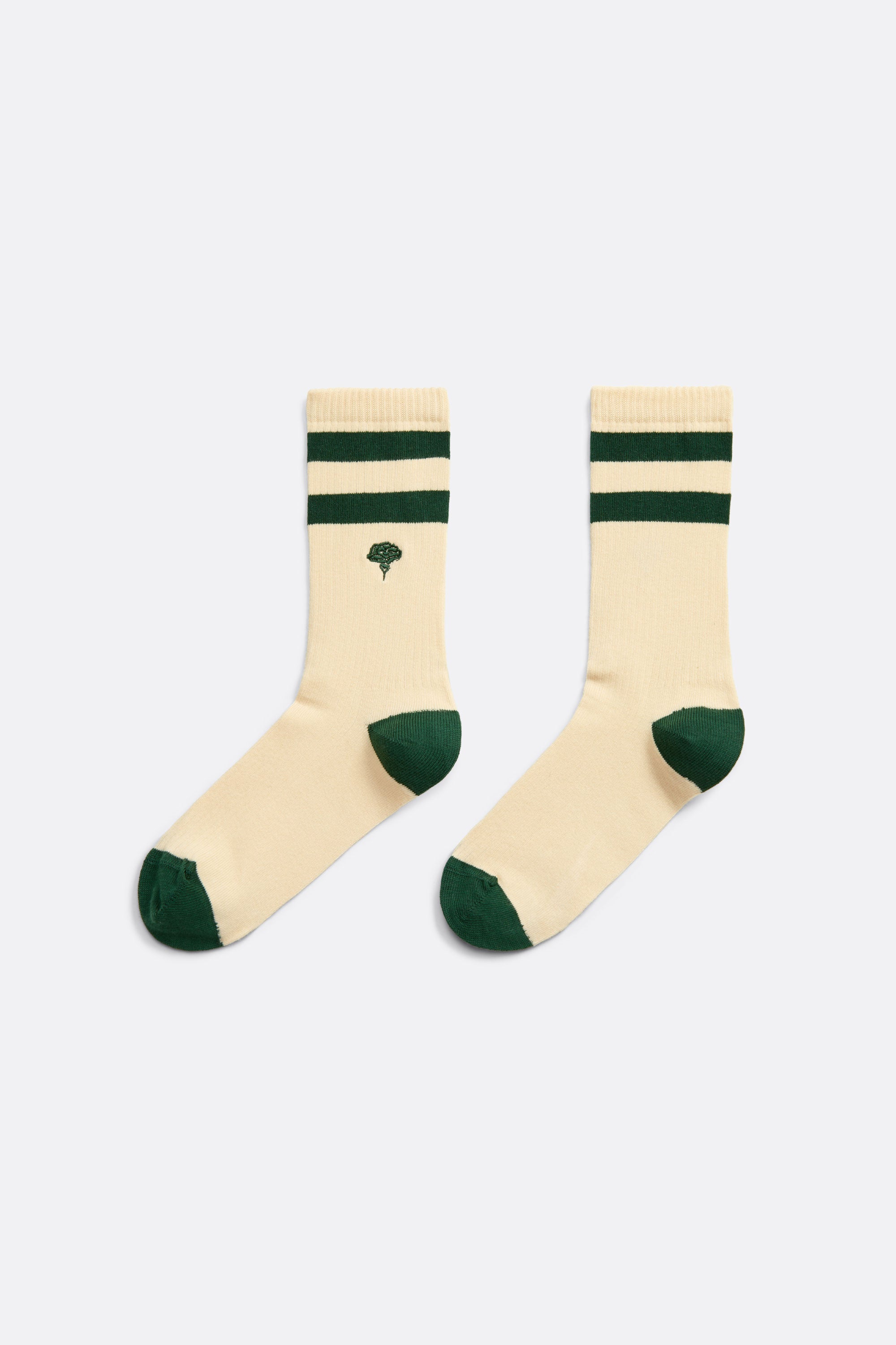Sporty Socks with Green stripes - handcrafted - Coup D'État Portugal