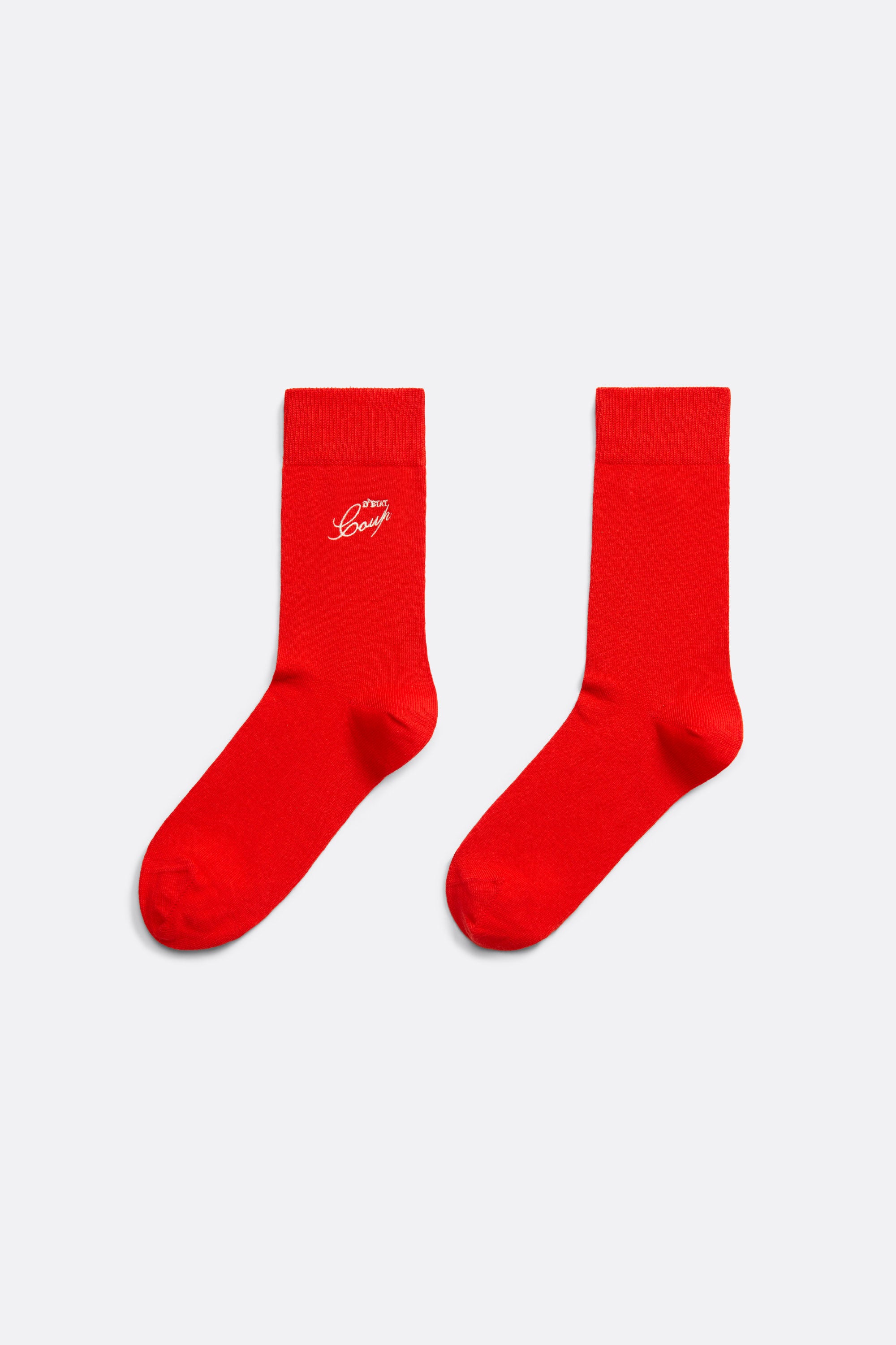 Classic Socks in Red - Embroidered - Coup D'État Portugal