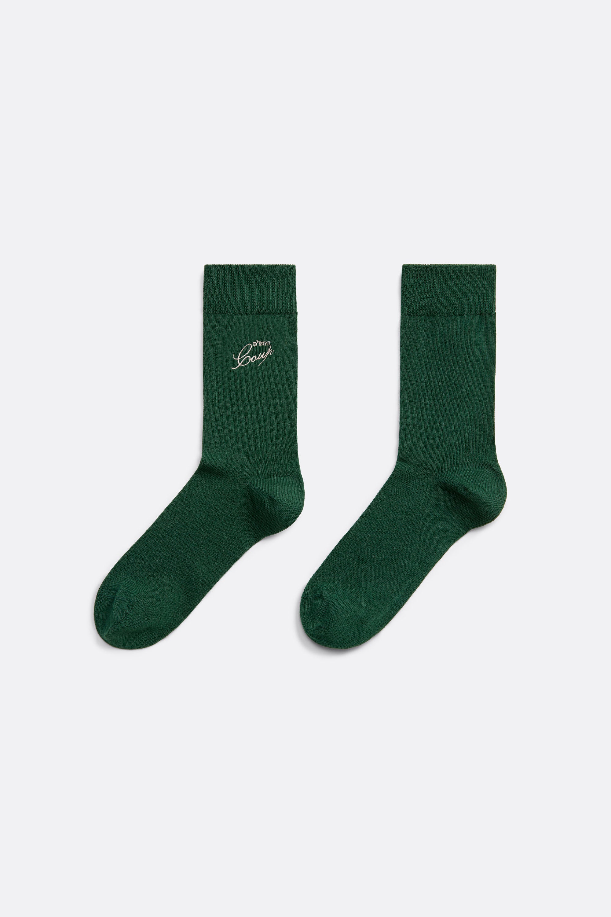 Classic Socs in Green - Embroidered - Coup D'État Portugal