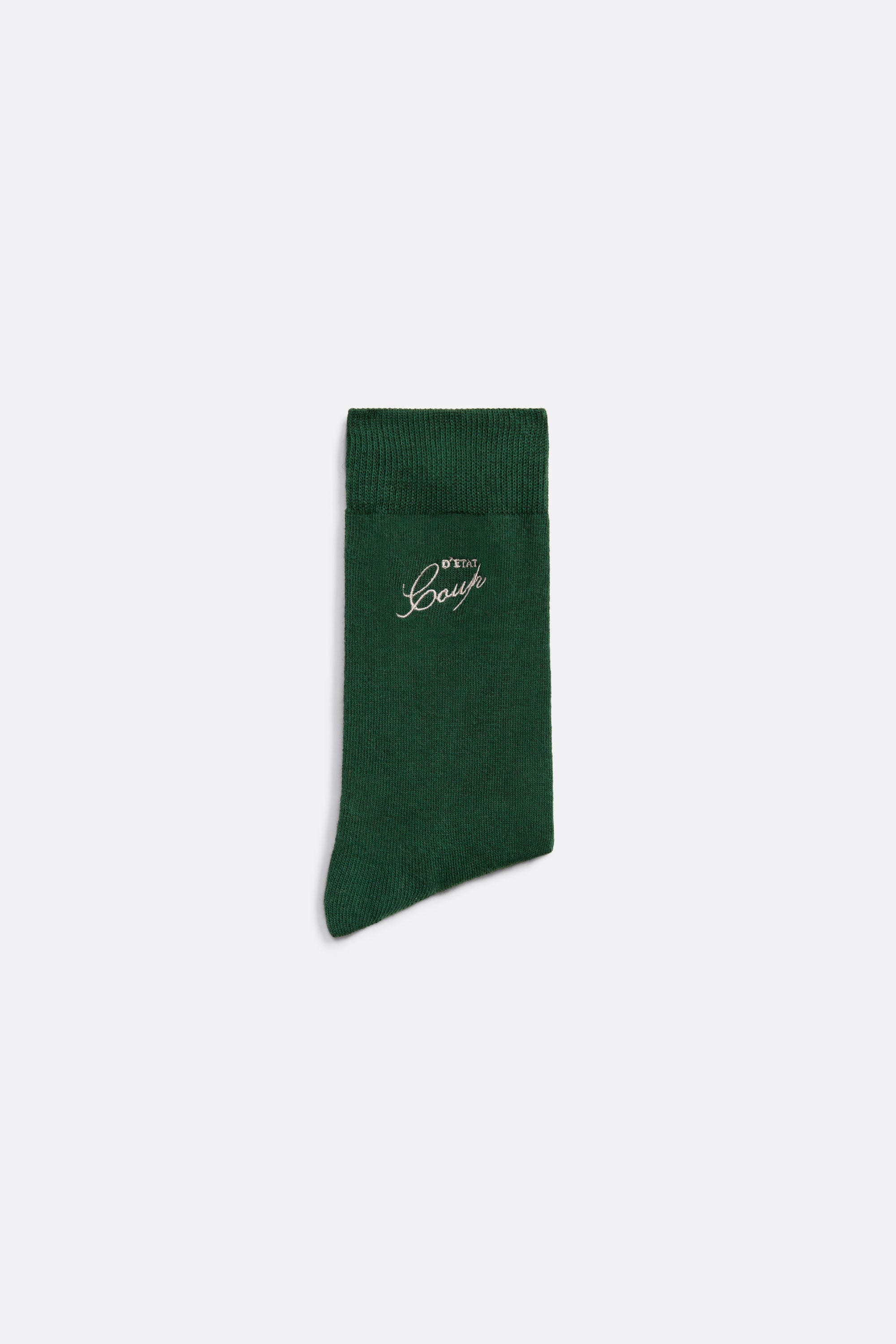 Classic Socs in Green - Embroidered - Coup D'État Portugal