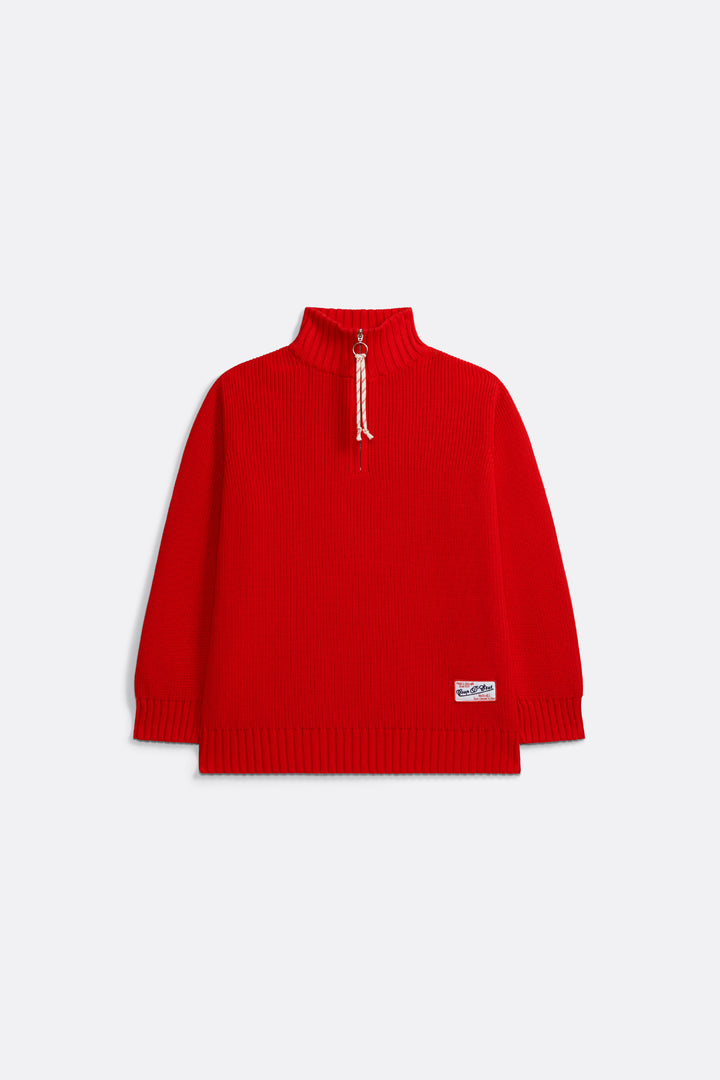 Knitted quarter zip in Red - Coup D'État Portugal