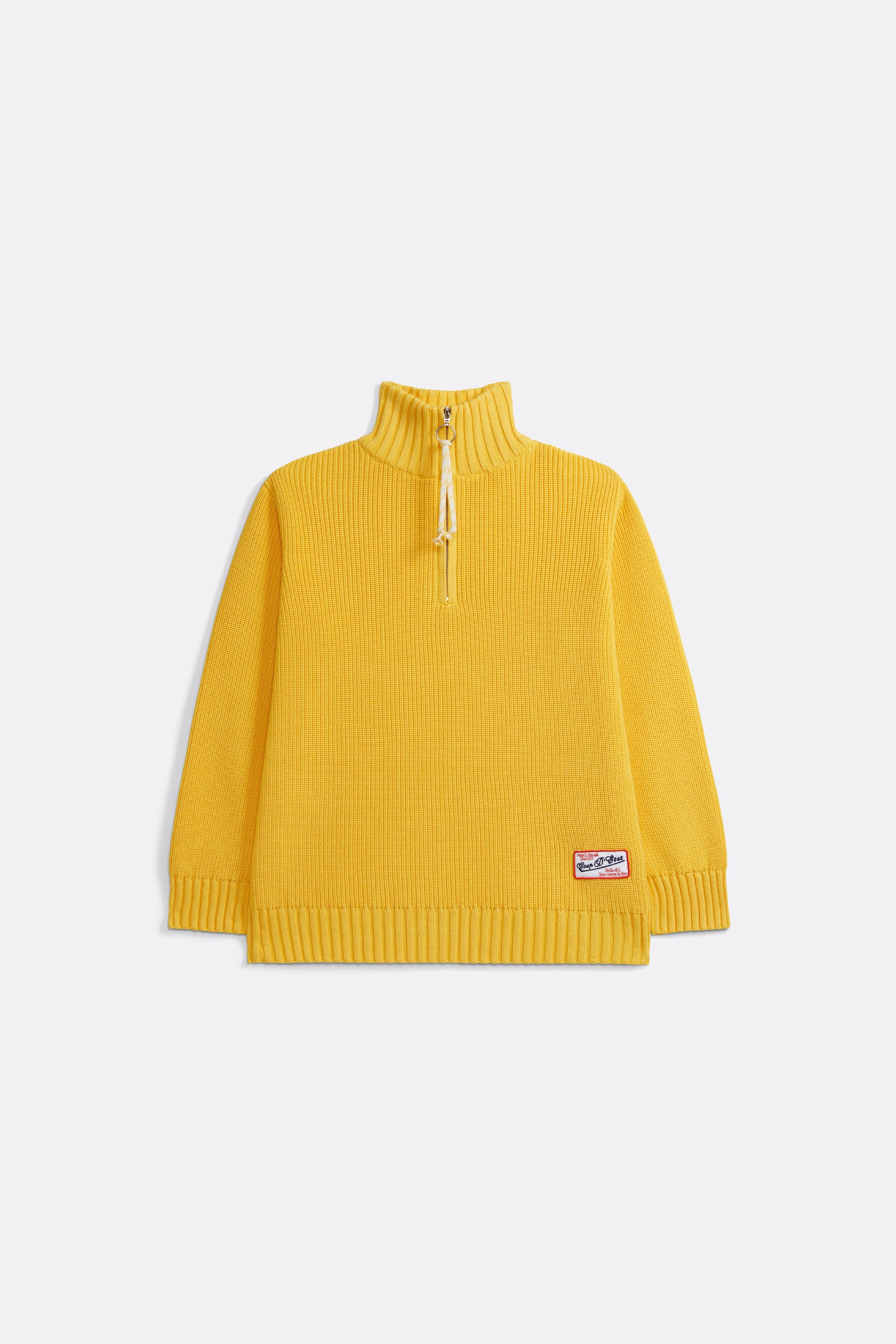 Knitted Quarter Zip in Yellow - Handcrafted - Coup D'État Portugal