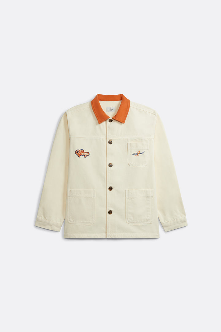 Overshirt with Contrasting collar in washed Red - Coup D'État Portugal