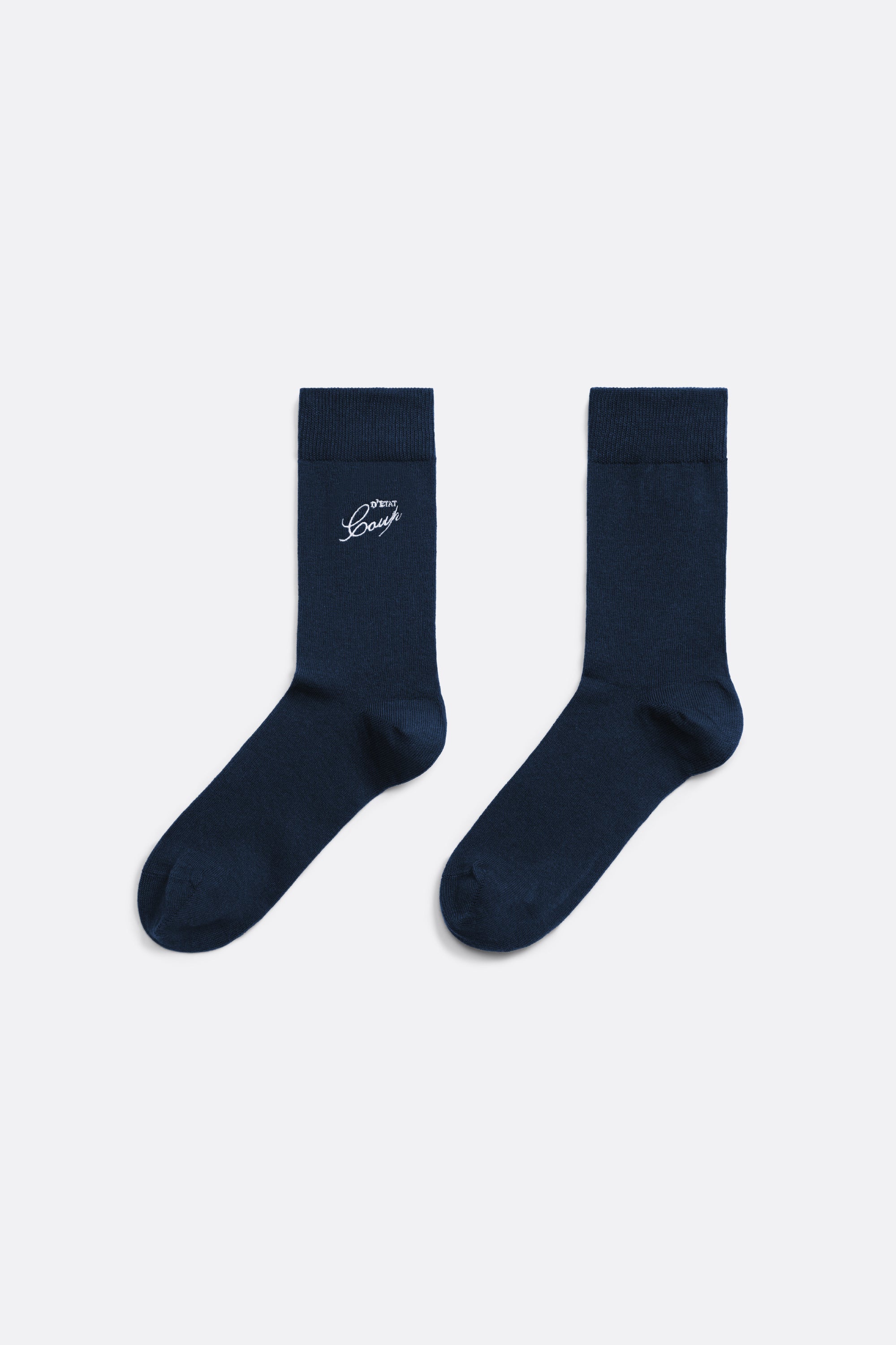 Classic Socks in navy Blue - Embroidered - Coup D'État Portugal
