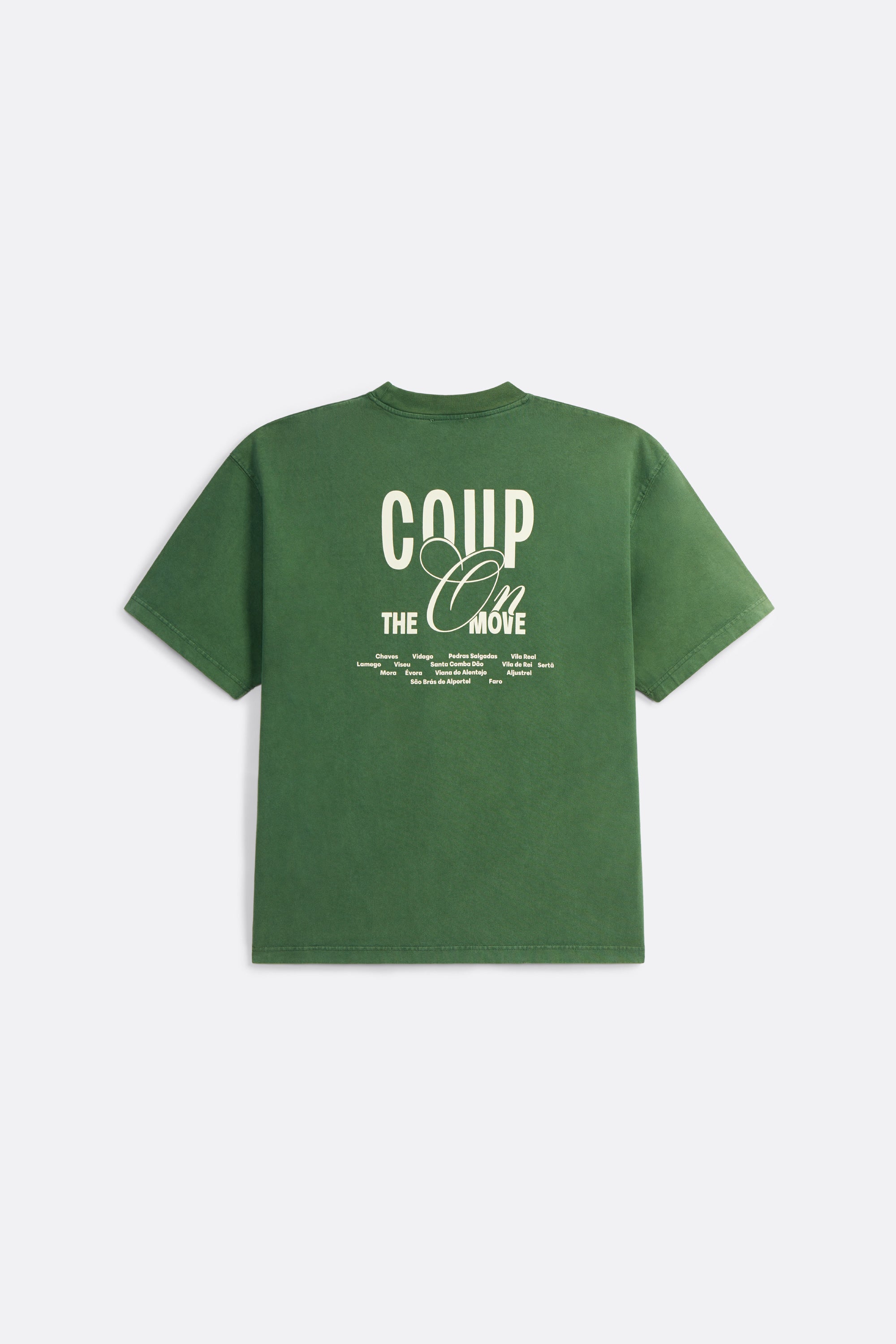 Coup On The Move T-shirt in Green - Back print - Coup D'État Portugal 
