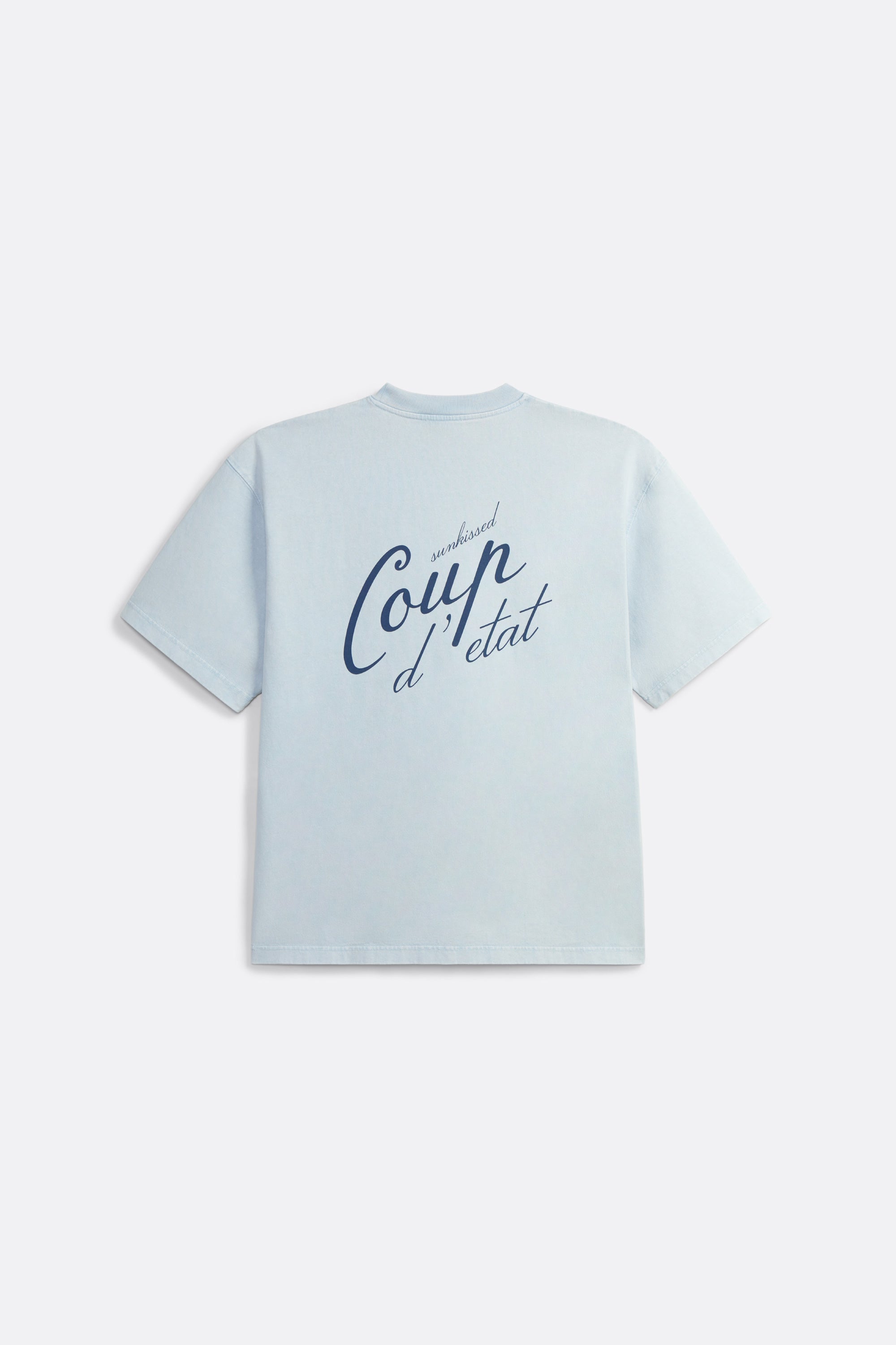 Coup Sunkissed T-Shirt in White - Back Print in Green - Coup D'État 