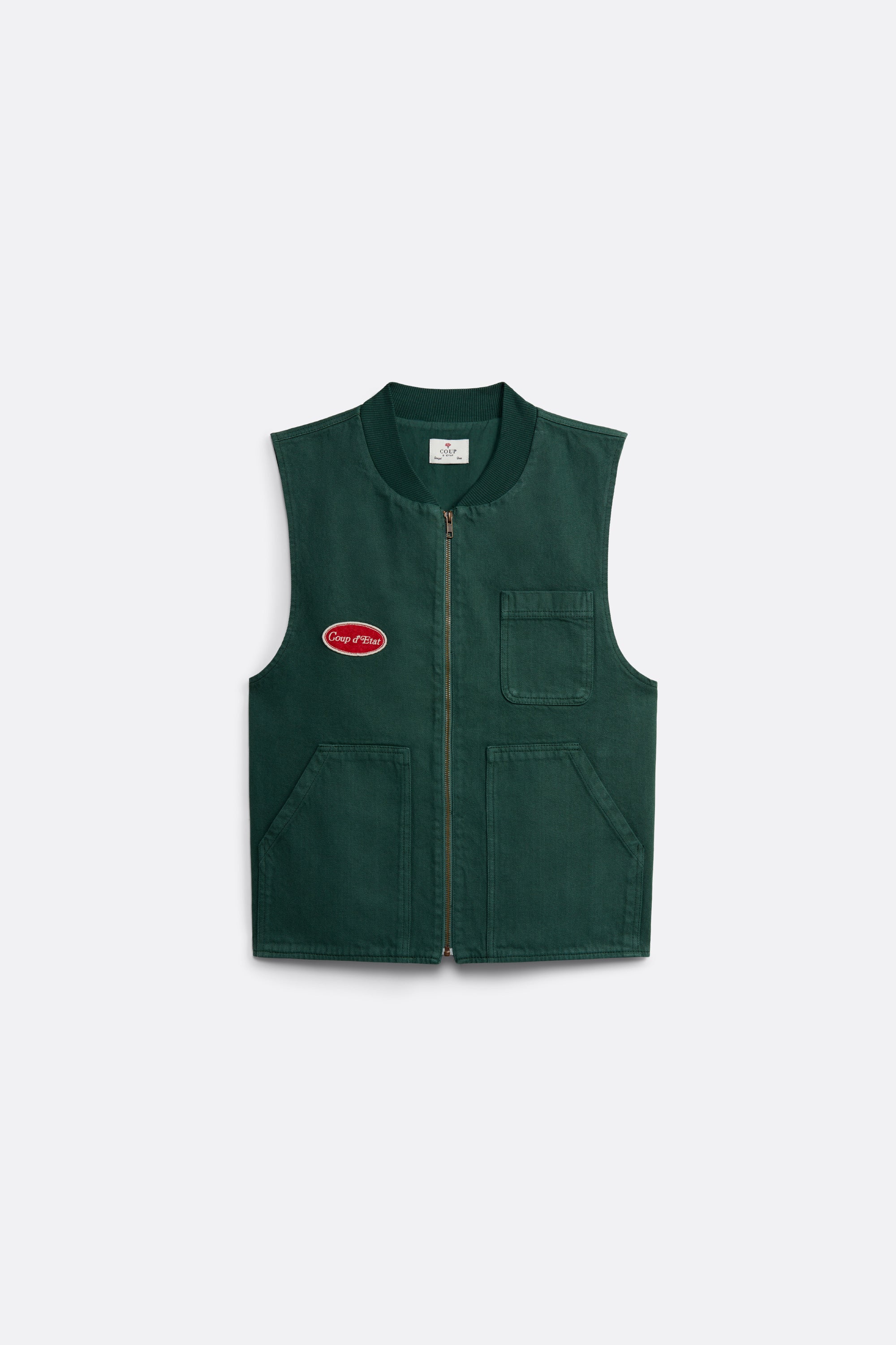 Coup Logo vest in Green - Front Patch - Coup D'État Portugal