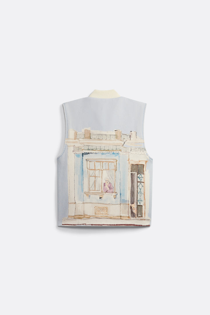 Reversible Vest - Off-White and All Over Print - Coup D'État Portugal