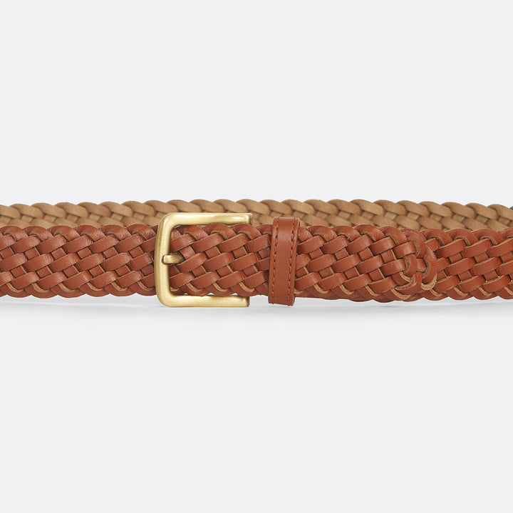 Intricated Belt in camel - Leather - Coup D'État Portugal