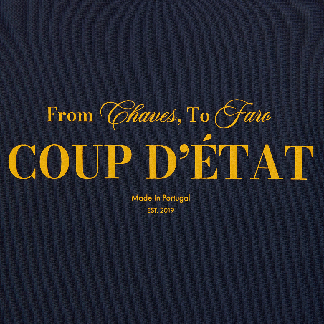 From Chaves to Faro T-shirt in Navy blue - Coup D'État Portugal