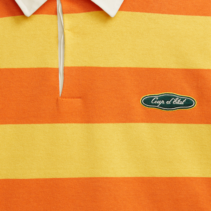 Striped Rugby polo in Yellow and Orange - Coup D'État Portugal