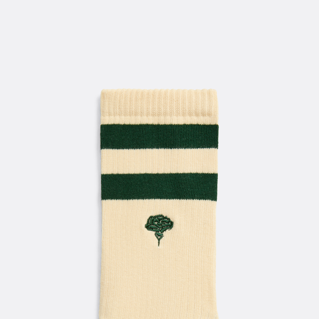 Sporty socks in Off-White and Green stripes - Coup D'État Portugal
