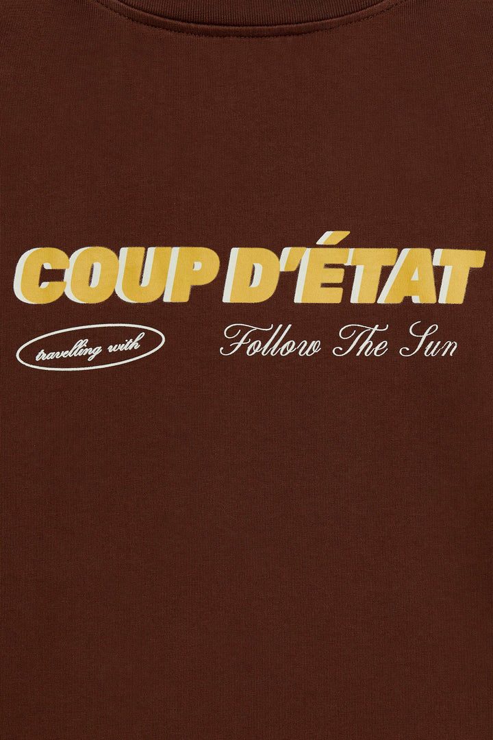 Travelling with Follow The Sun - Brown T-shirt - Collaboration with Follow The Sun - Coup D'État Portugal