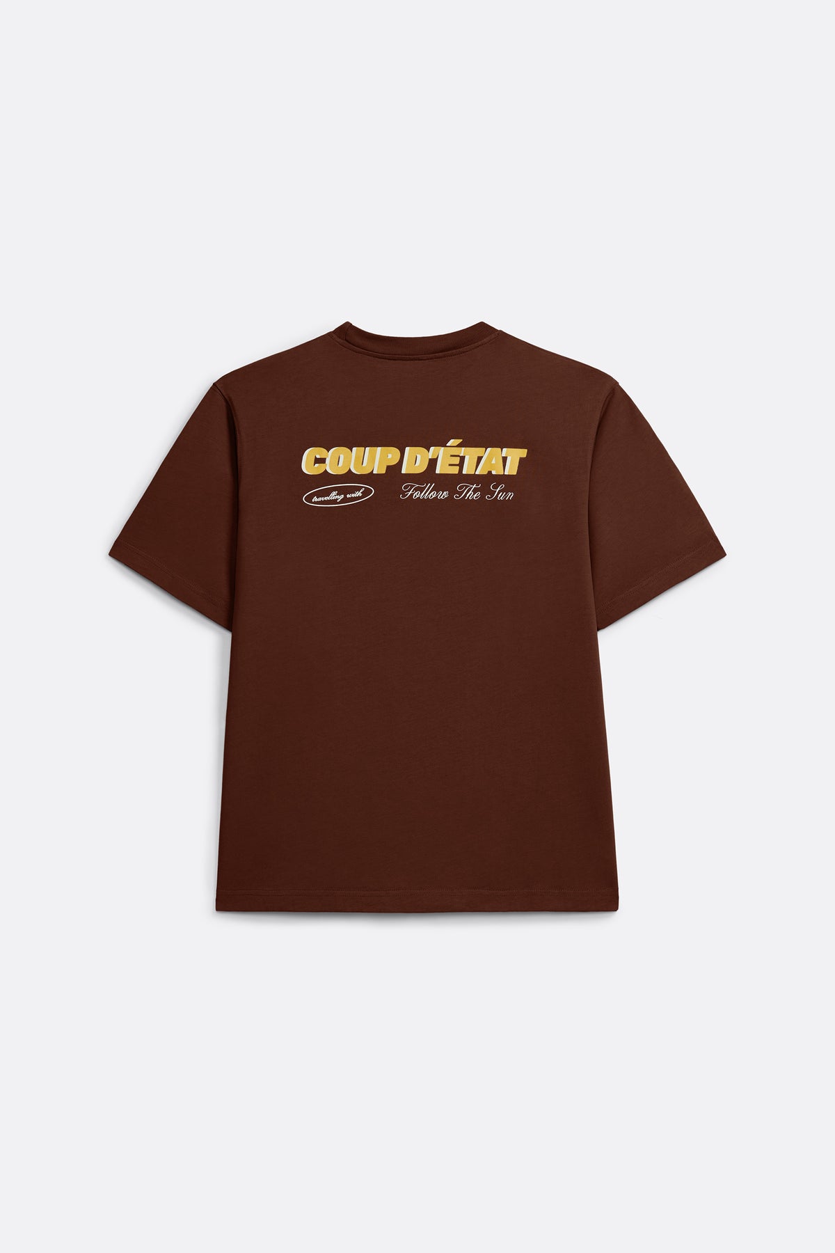 Travelling with Follow The Sun - Brown T-shirt - Collaboration with Follow The Sun - Coup D'État Portugal
