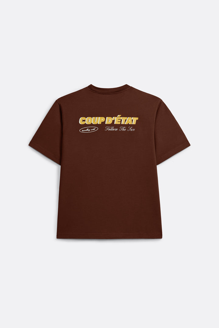 Travelling with Follow The Sun - Brown T-shirt - Collaboration with Follow The Sun - Coup D'État Portugal