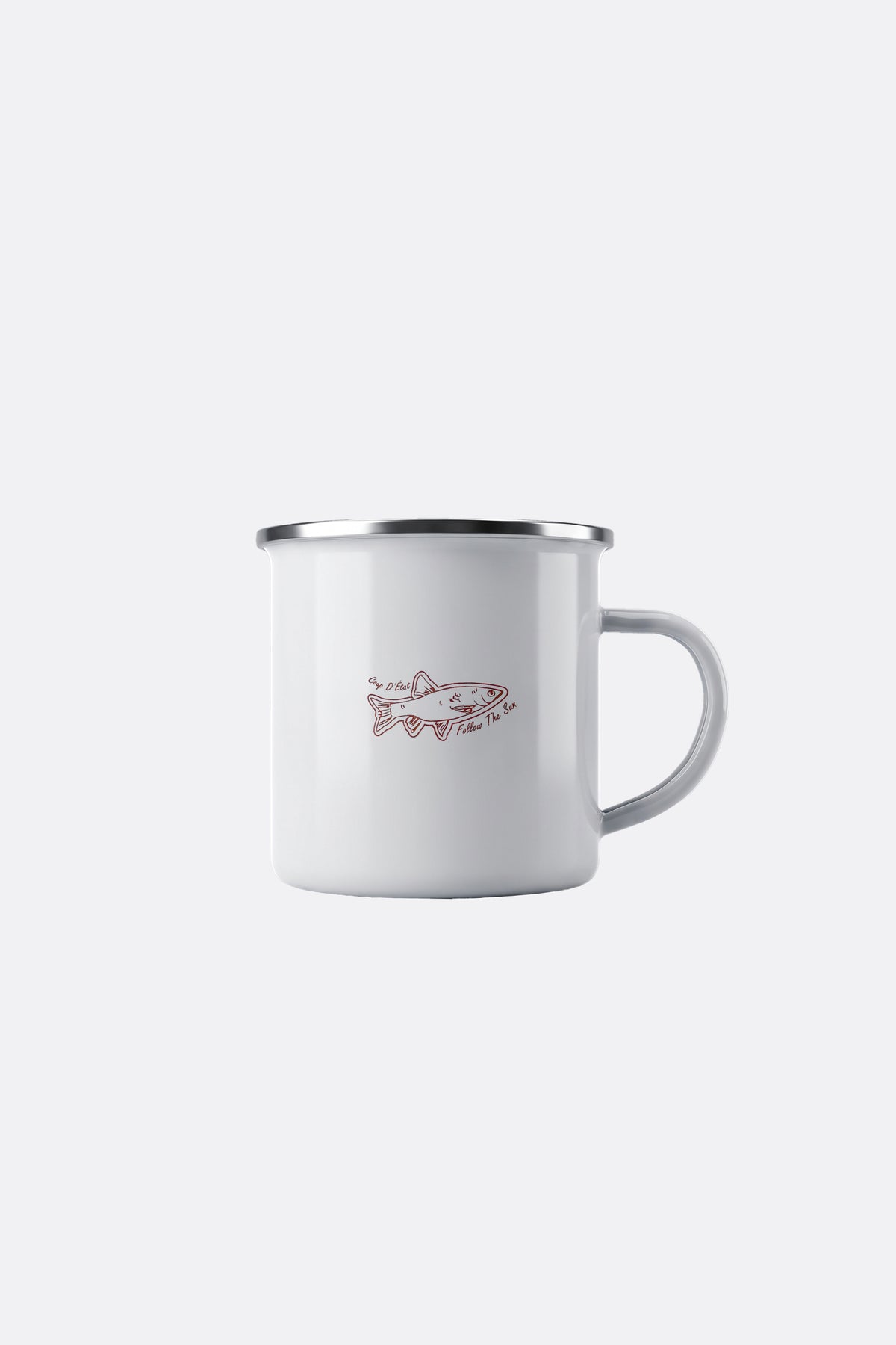 Metal Mug in White - Collaboration with Follow The Sun - Coup D'État Portugal