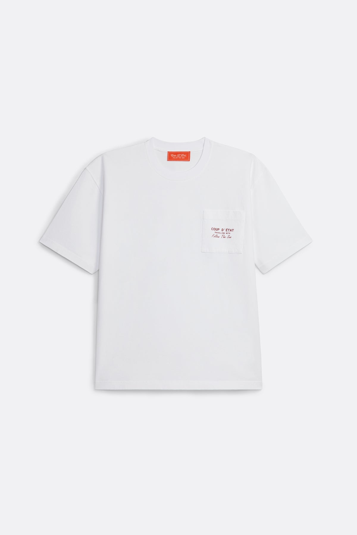 T-shirt No Fixed Address Branca - Collab com Follow The Sun - Coup D'État Portugal