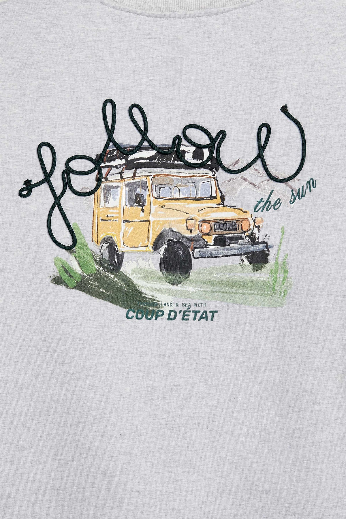 Travelling with Follow The Sun - Gray Sweatshirt - Collaboration with Follow The Sun - Coup D'État Portugal
