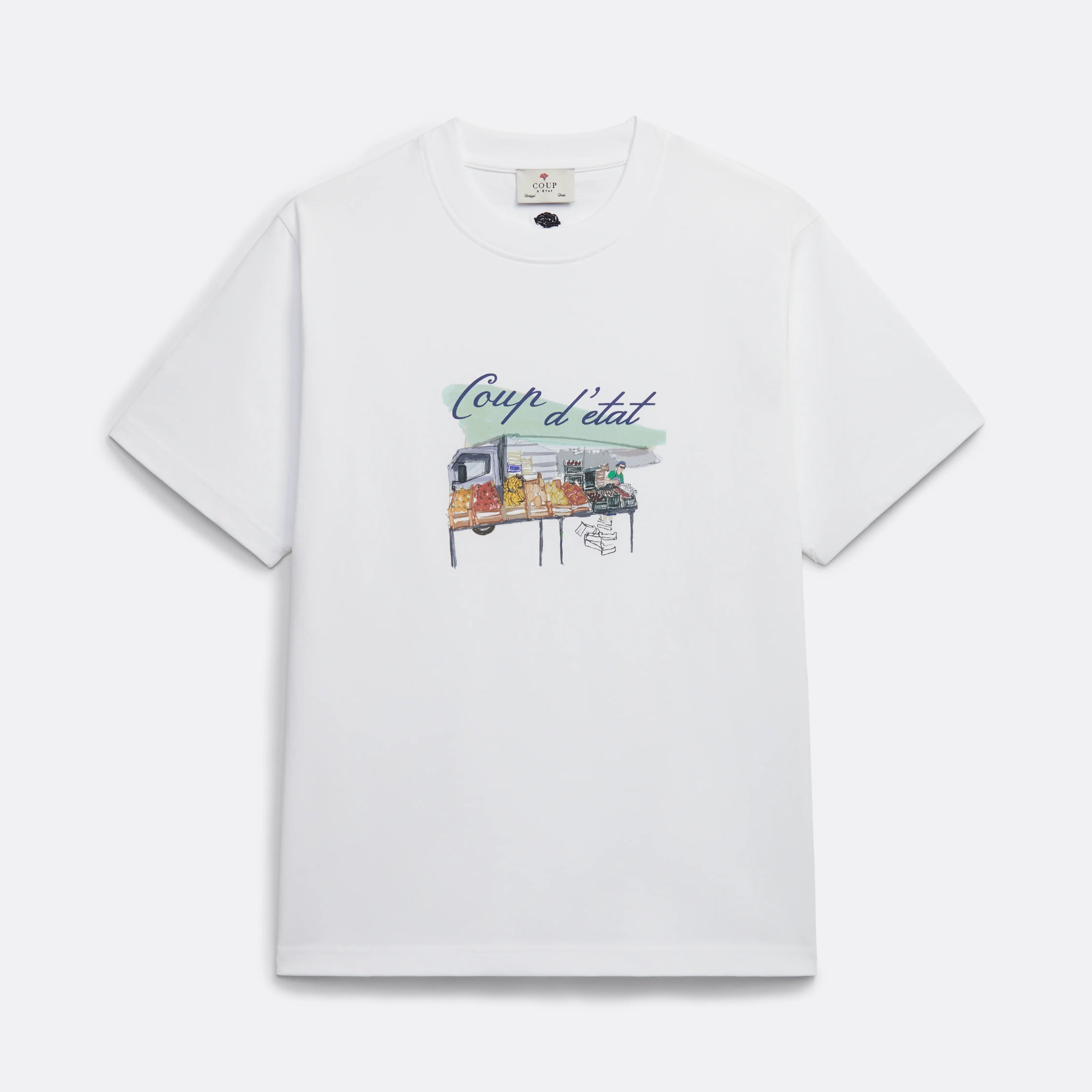 Regular T-Shirt in White - Front print - Coup D'État Portugal