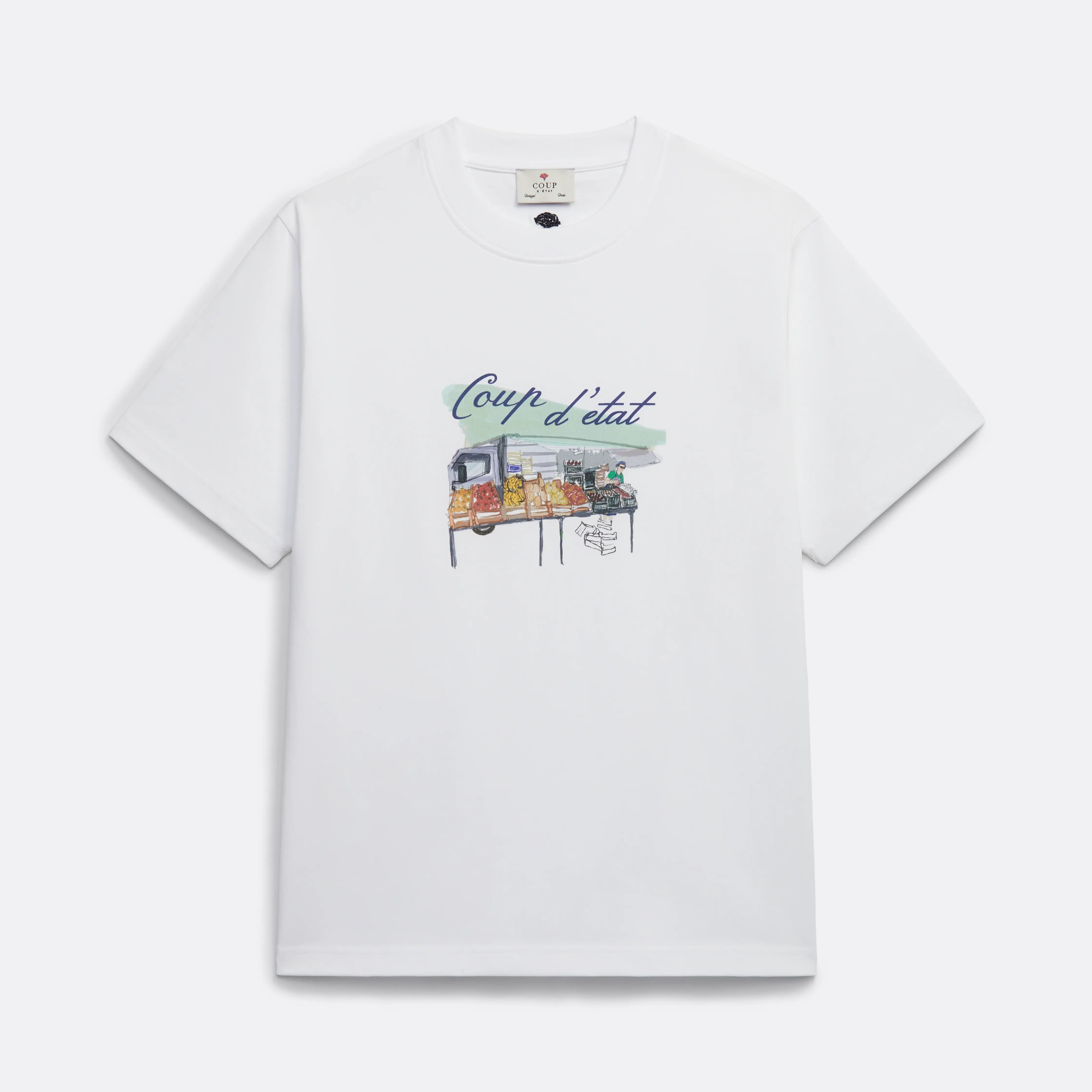 Regular T-Shirt in White - Front print - Coup D'État Portugal